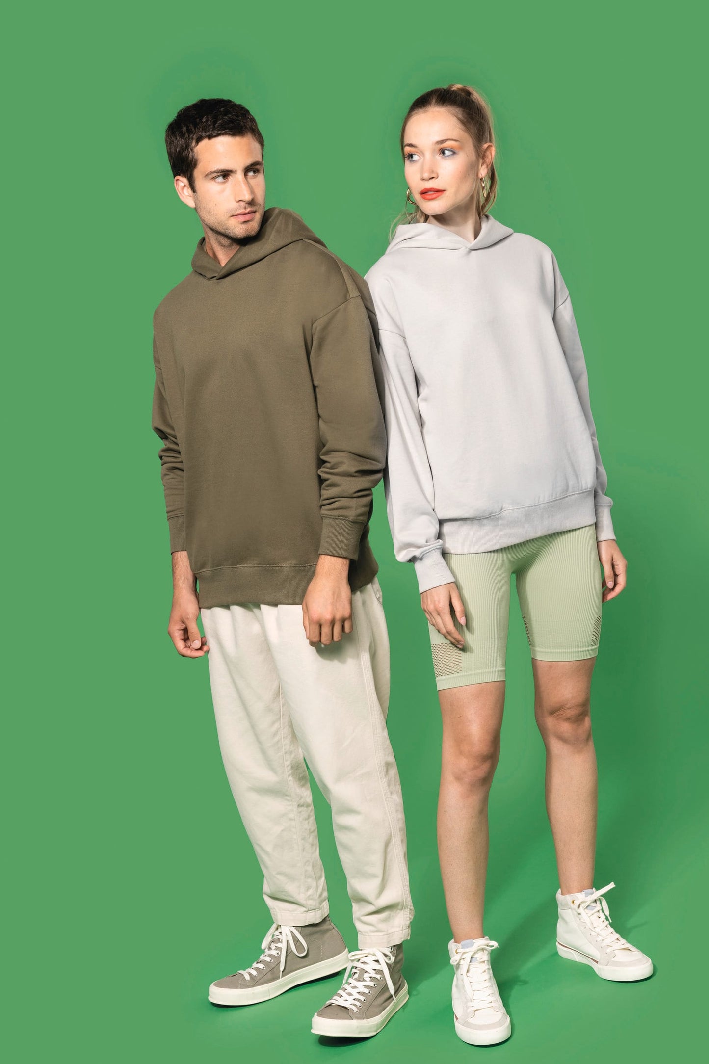 K4018 - Felpa unisex oversize con cappuccio in felpa