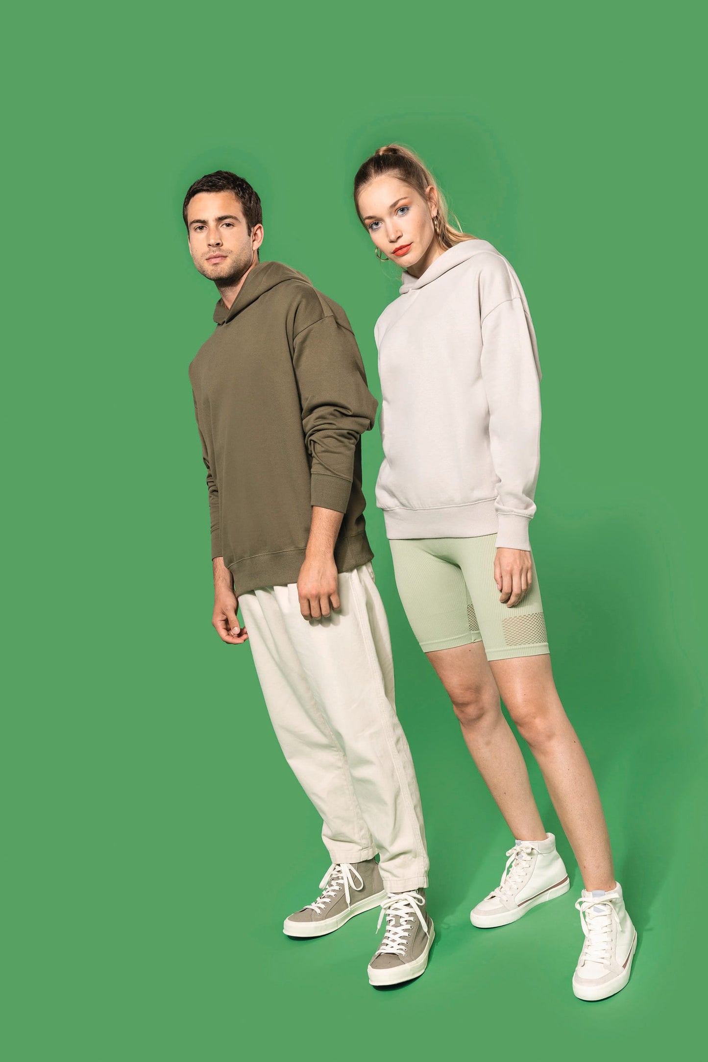 K4018 - Felpa unisex oversize con cappuccio in felpa