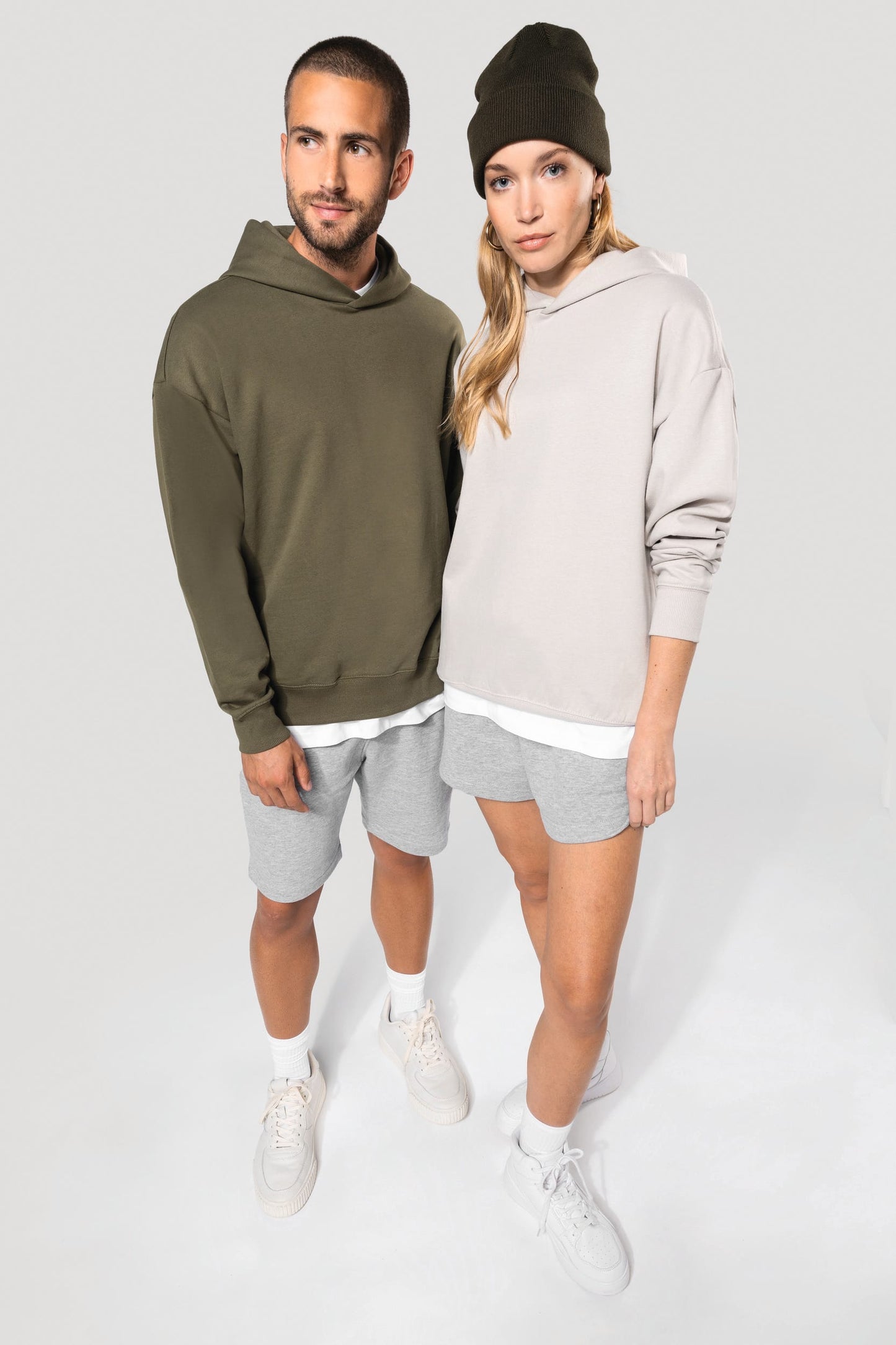 K4018 - Felpa unisex oversize con cappuccio in felpa