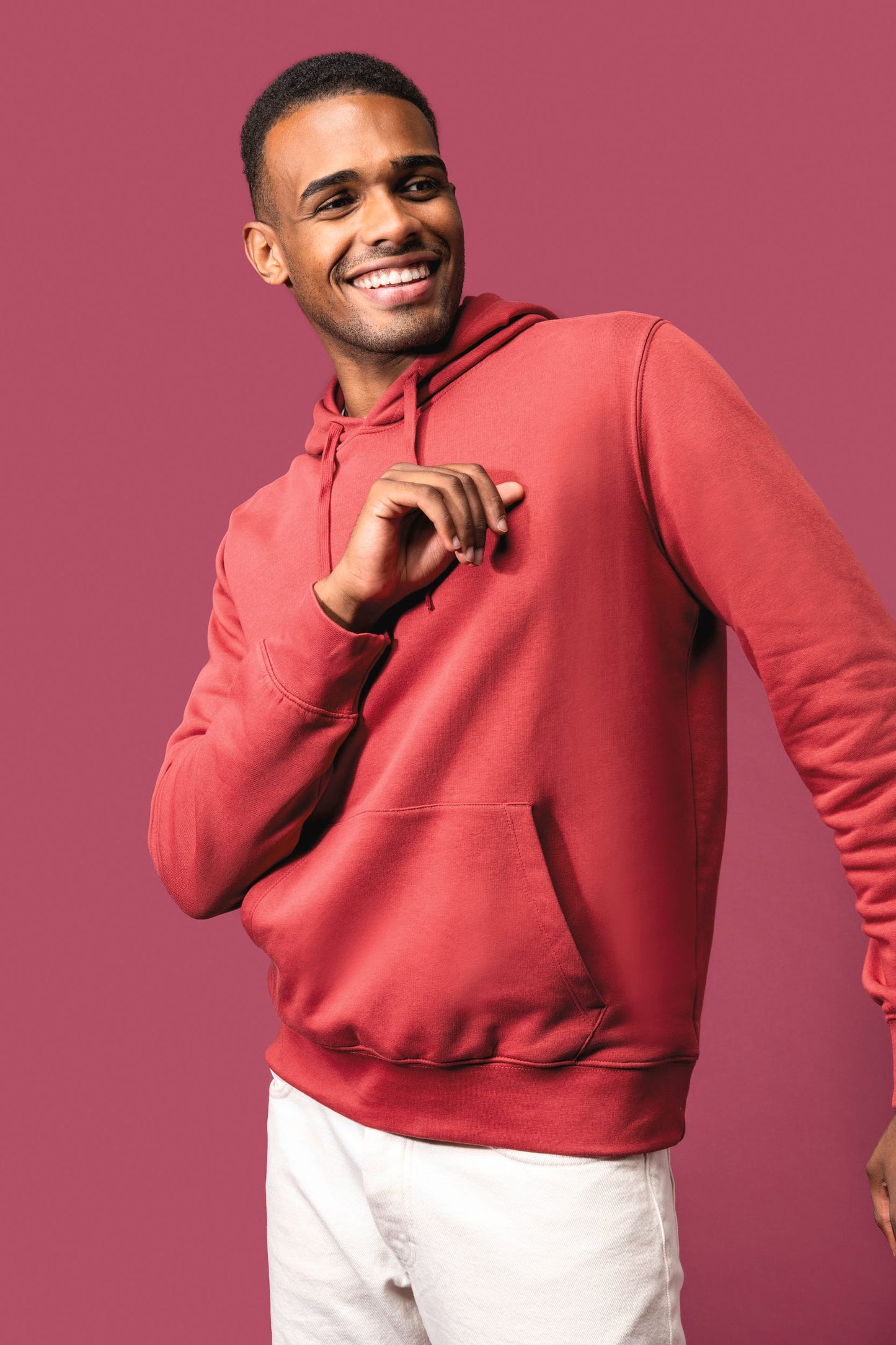 K4027CCX - Felpa ecosostenibile uomo con cappuccio