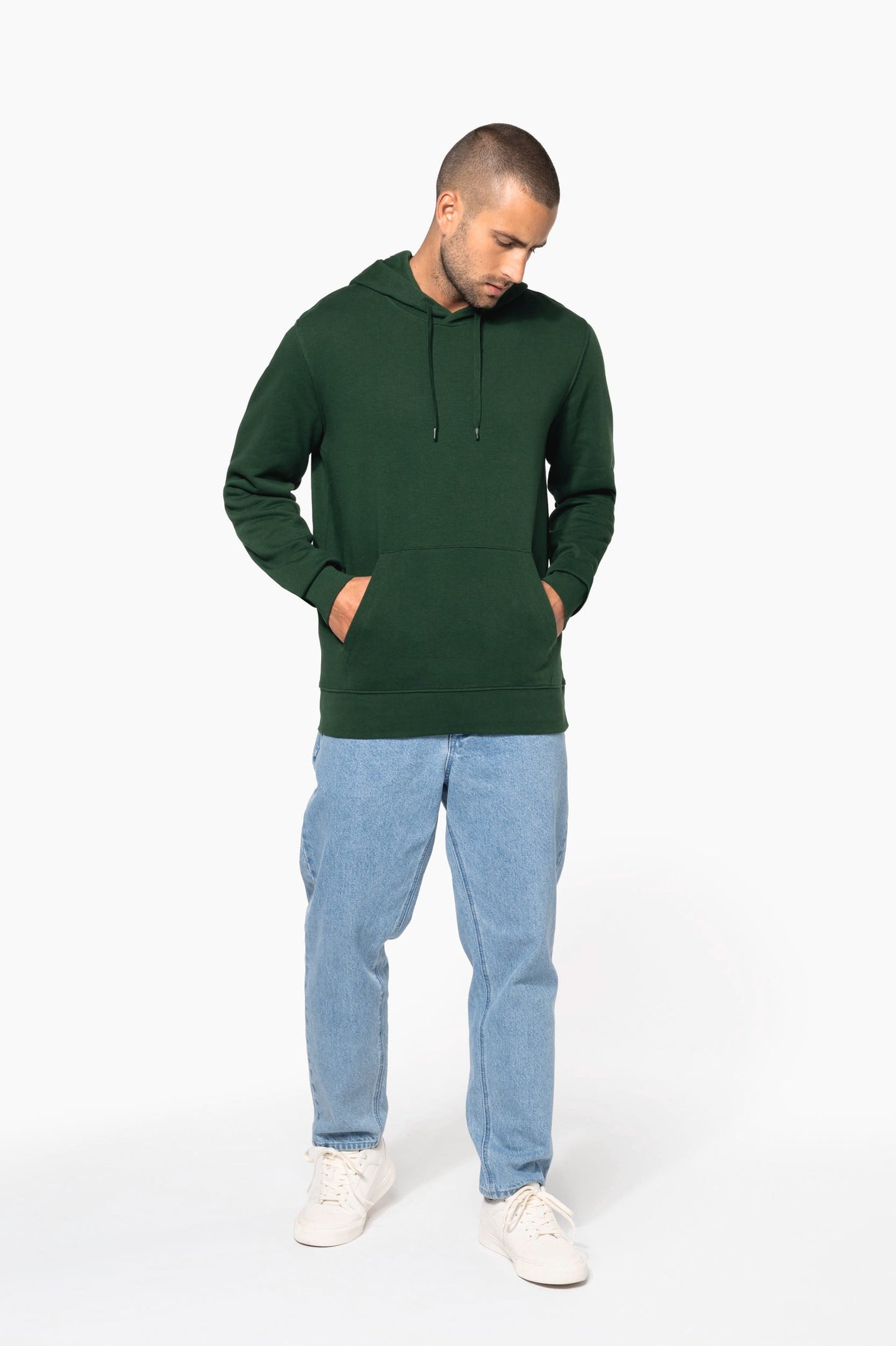 K4027AX - Felpa ecosostenibile uomo con cappuccio