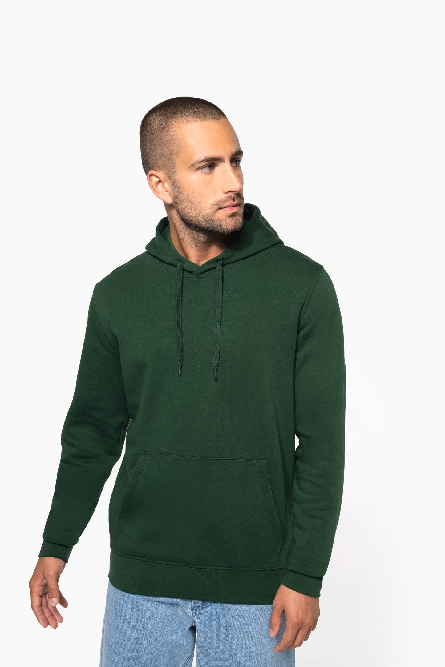 K4027CC - Felpa ecosostenibile uomo con cappuccio