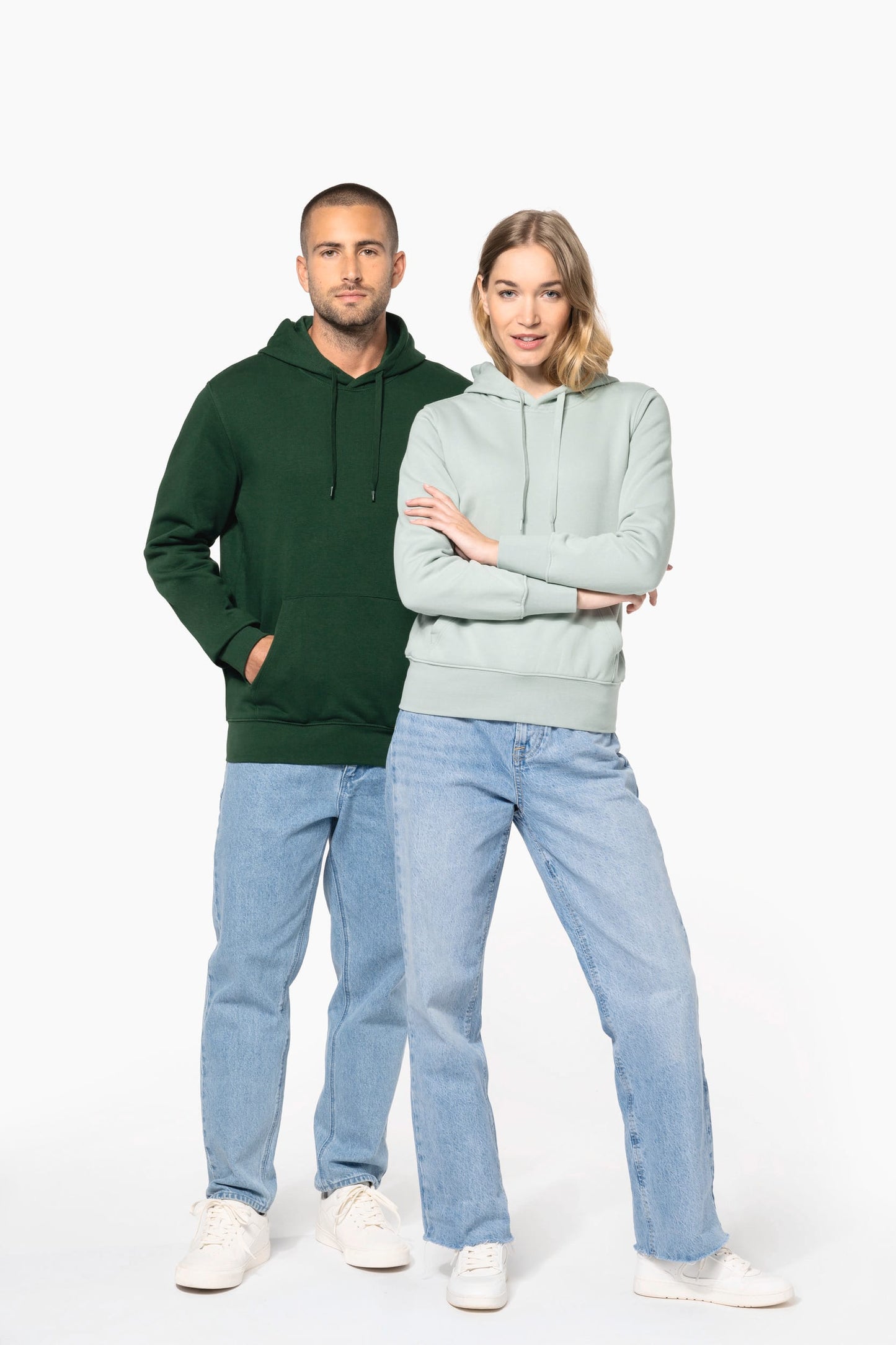 K4027CCX - Felpa ecosostenibile uomo con cappuccio