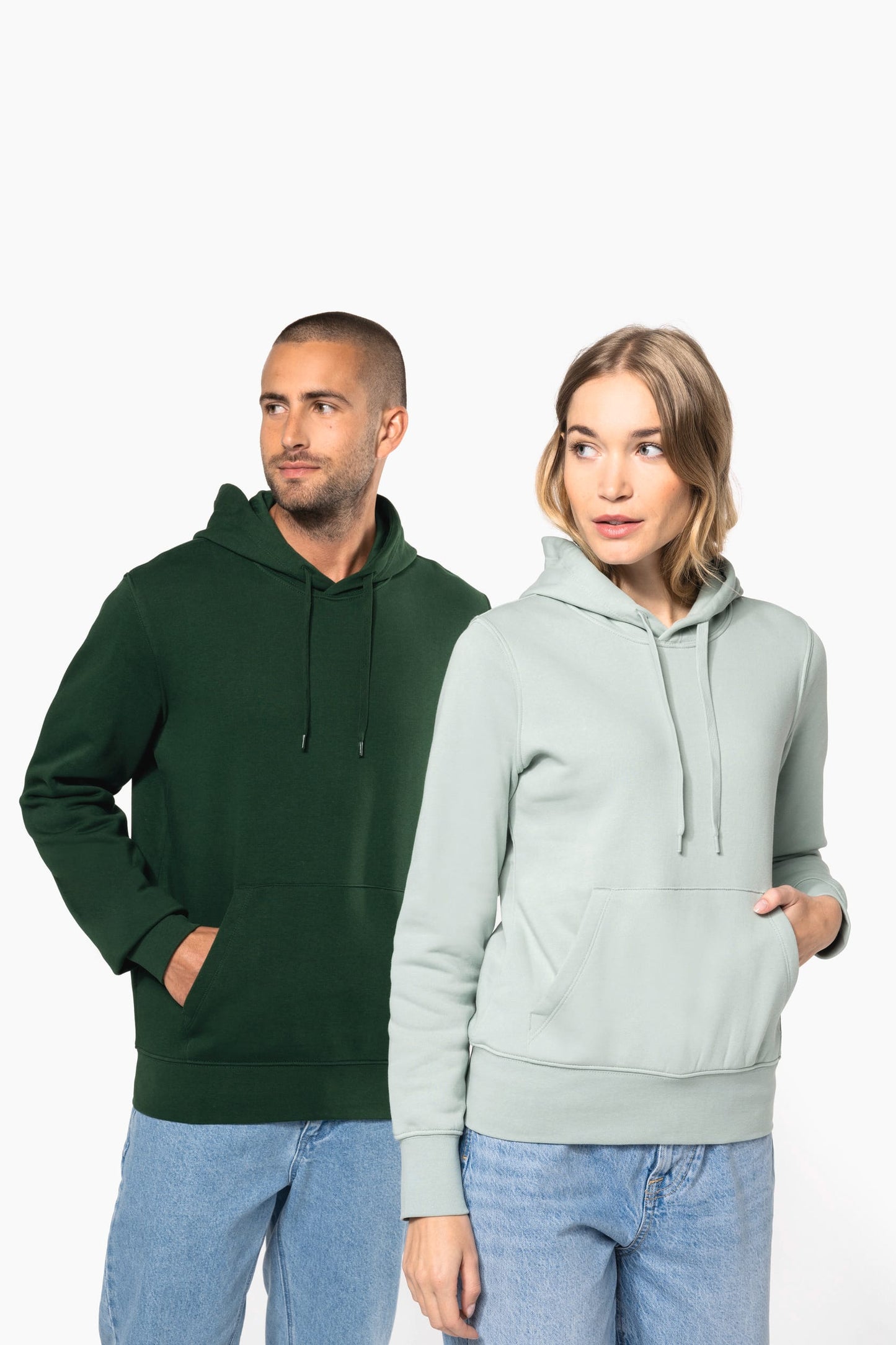 K4027CX - Felpa ecosostenibile uomo con cappuccio