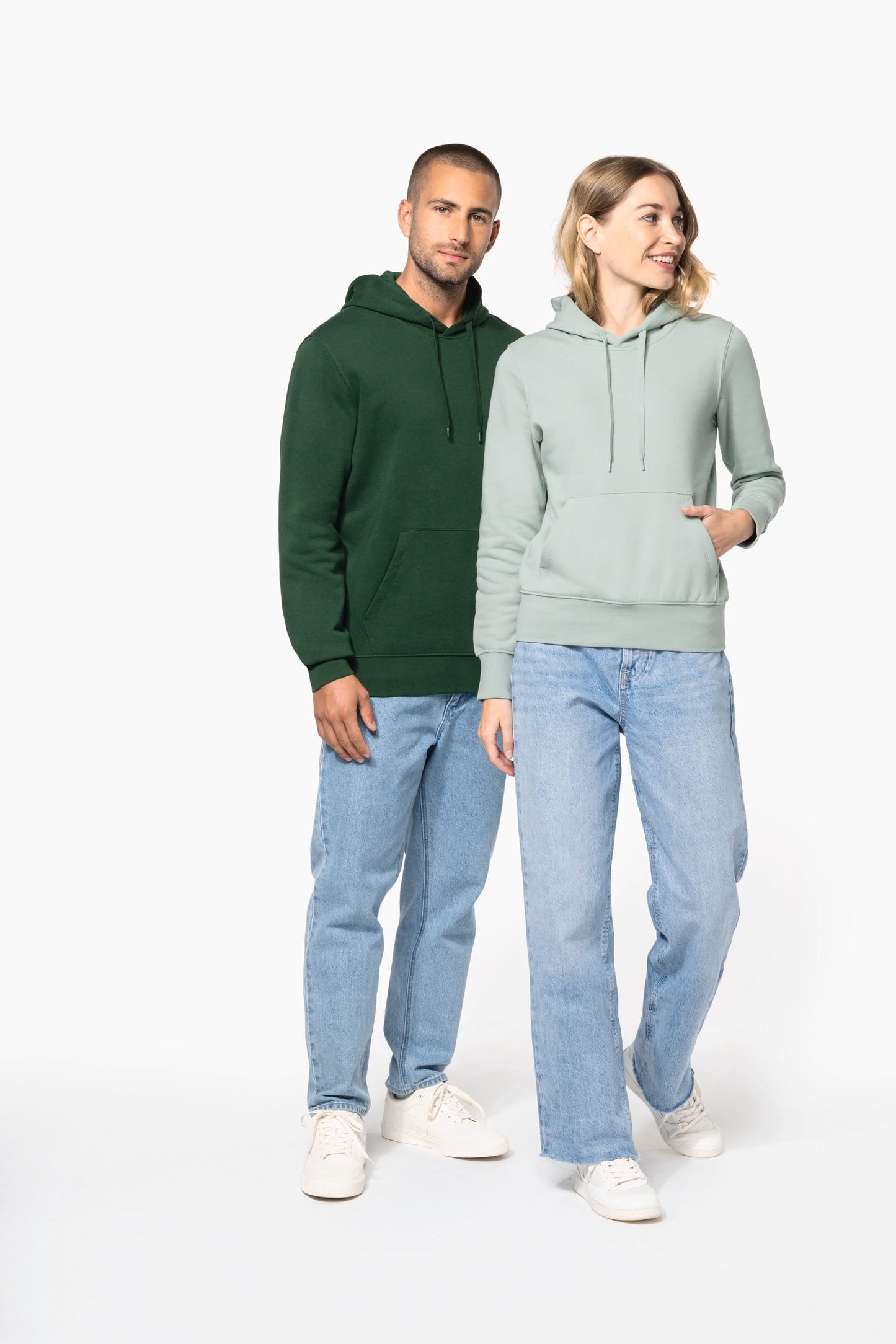 K4027CCX - Felpa ecosostenibile uomo con cappuccio