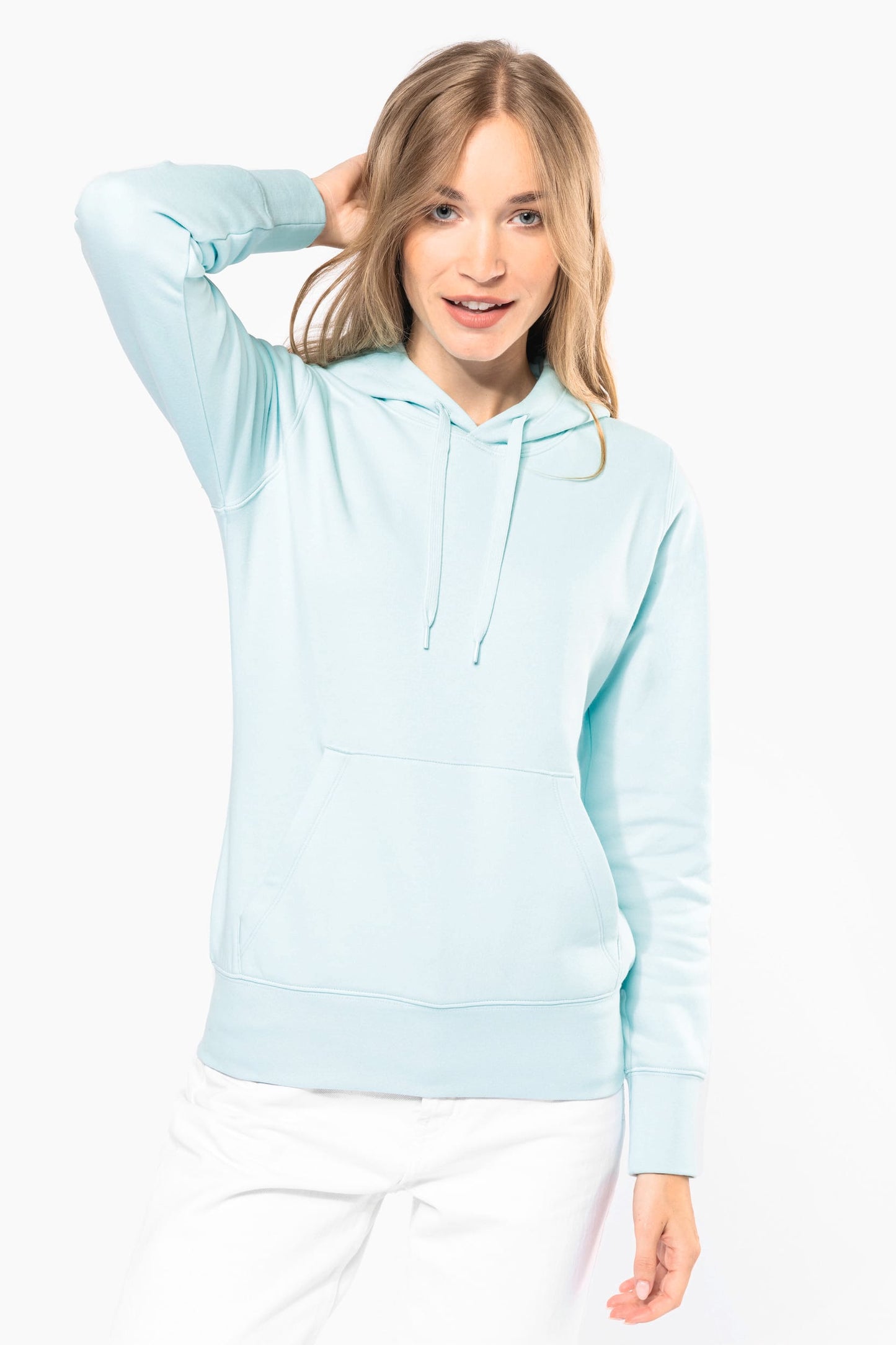 K4028C - Felpa eco-sostenibile donna con cappuccio