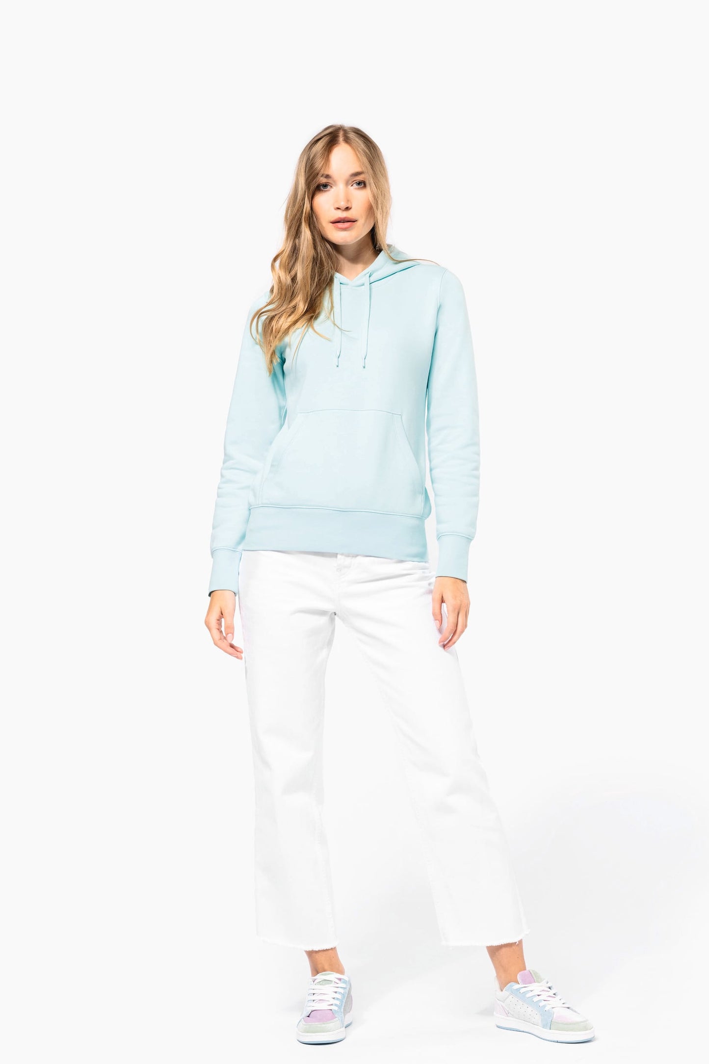 K4028C - Felpa eco-sostenibile donna con cappuccio