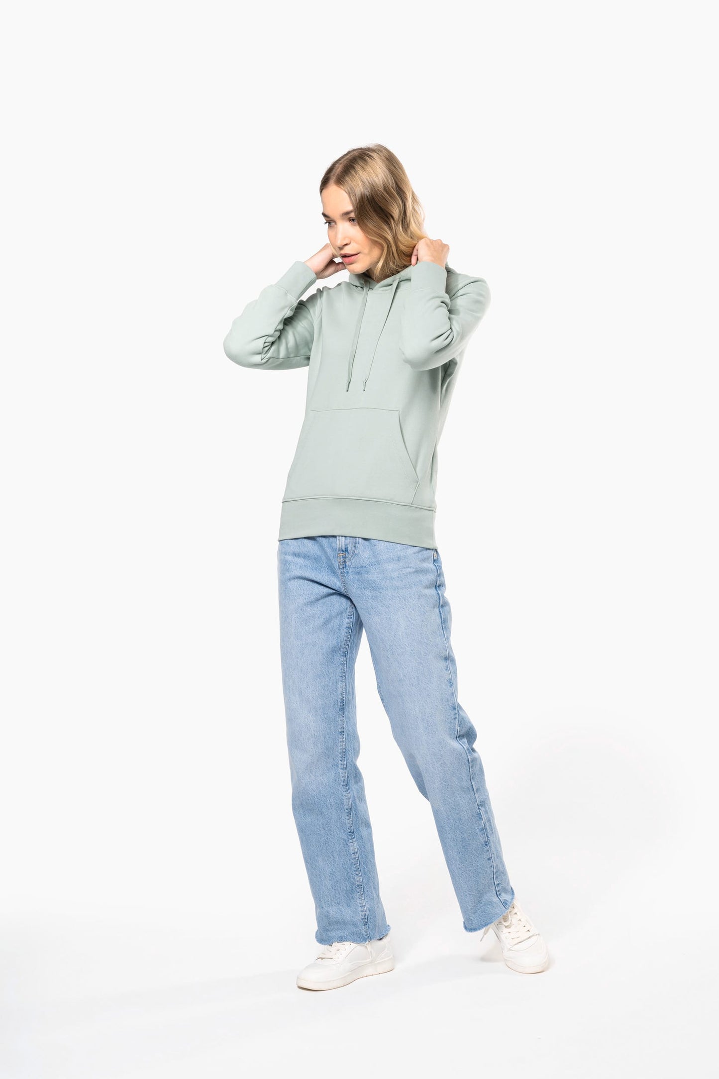 K4028C - Felpa eco-sostenibile donna con cappuccio