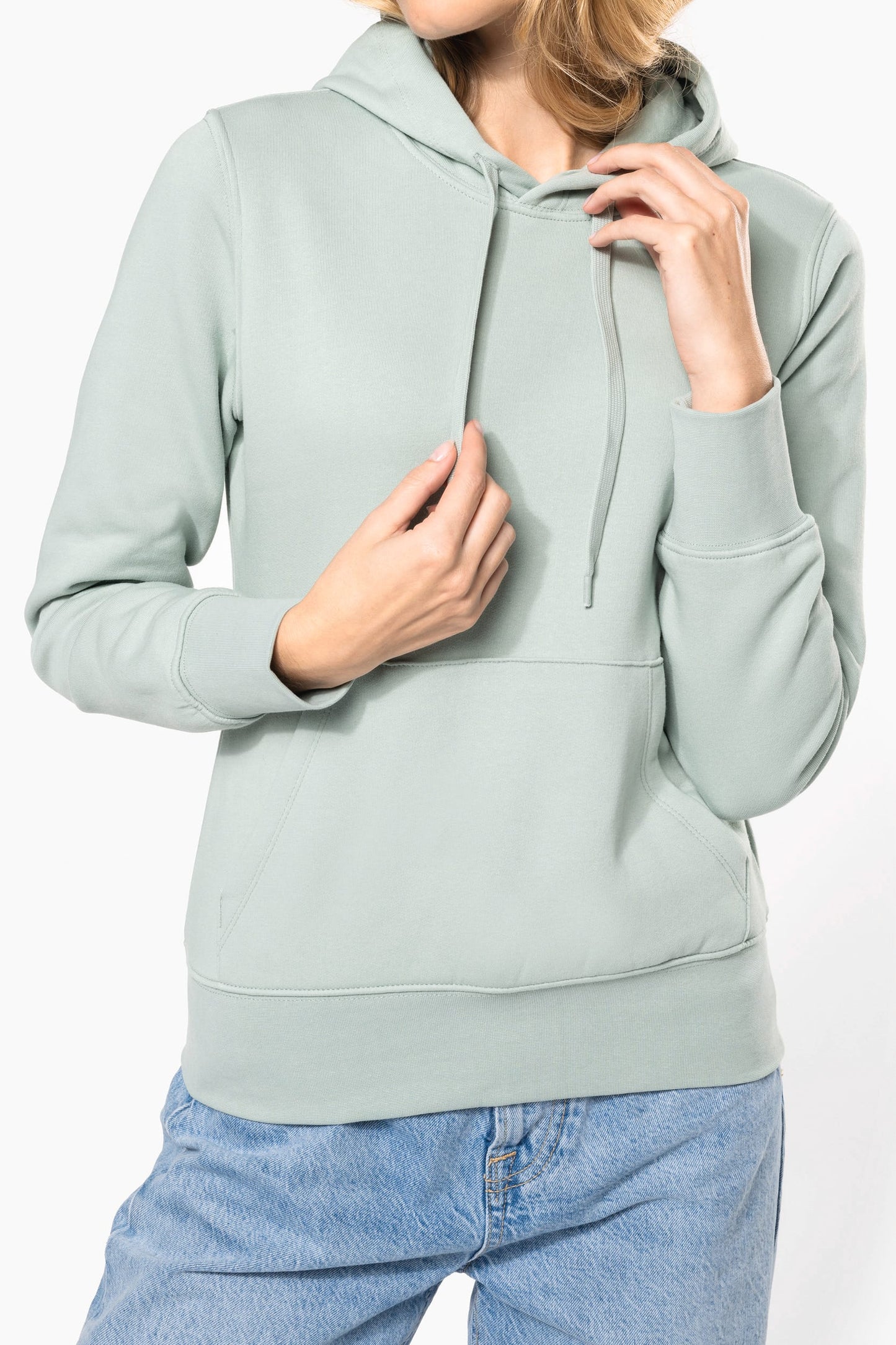 K4028C - Felpa eco-sostenibile donna con cappuccio