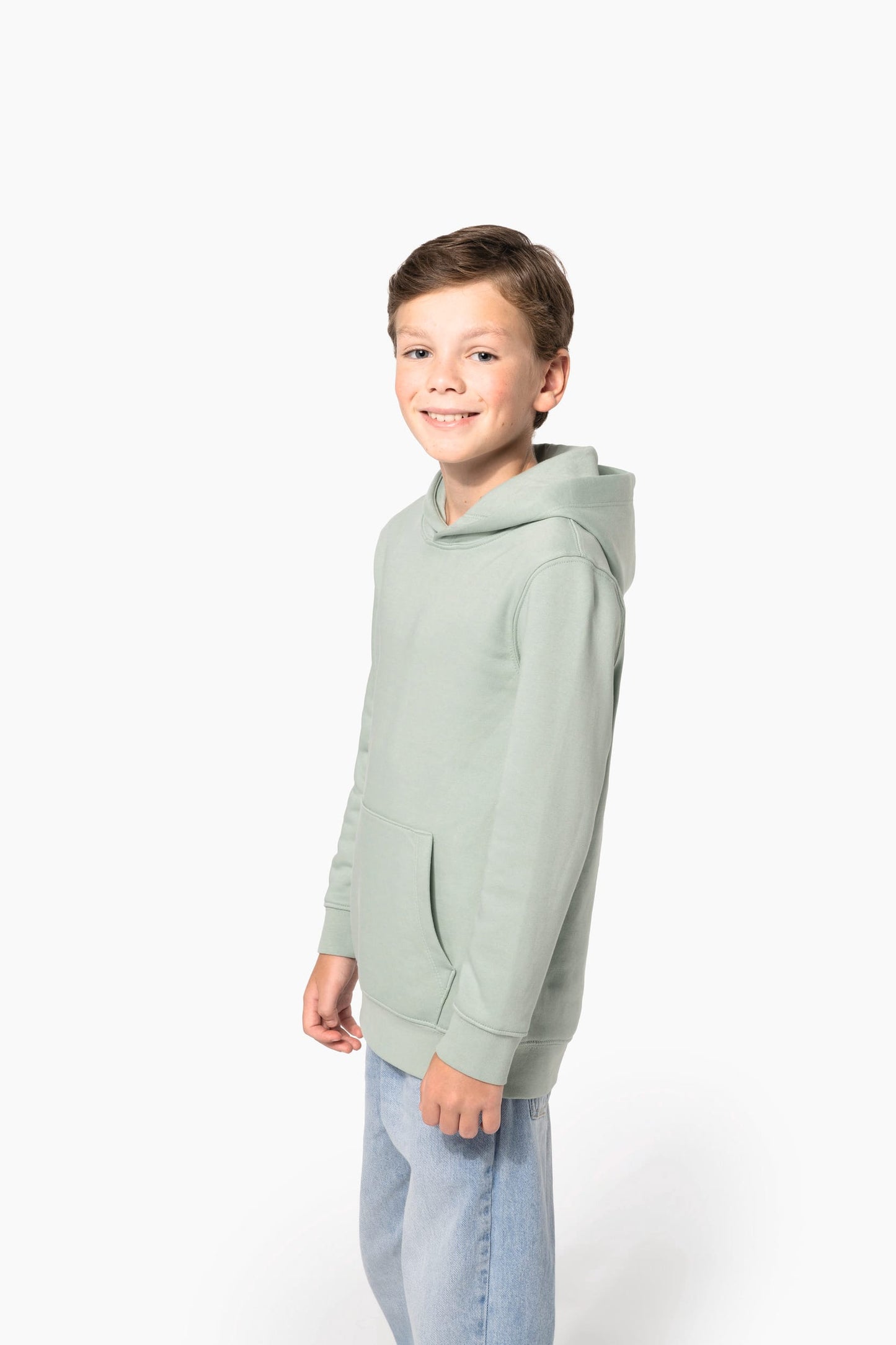 K4029C - Felpa ecosostenibile bambino con cappuccio