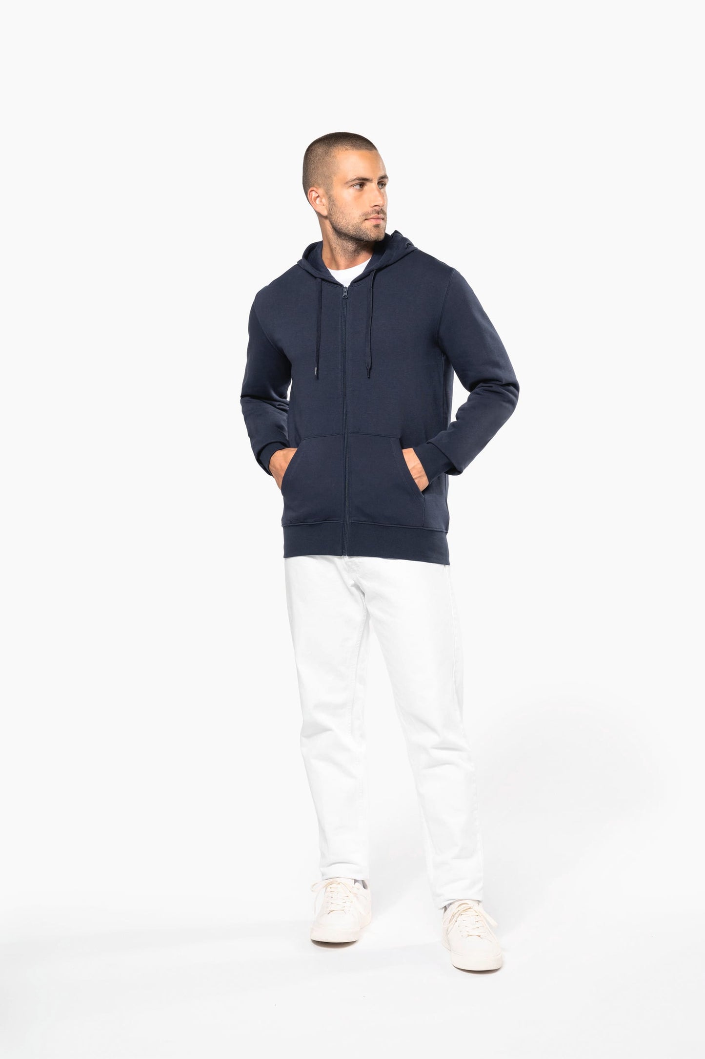 K4030 - Felpa eco-sostenibile uomo con cappuccio e zip
