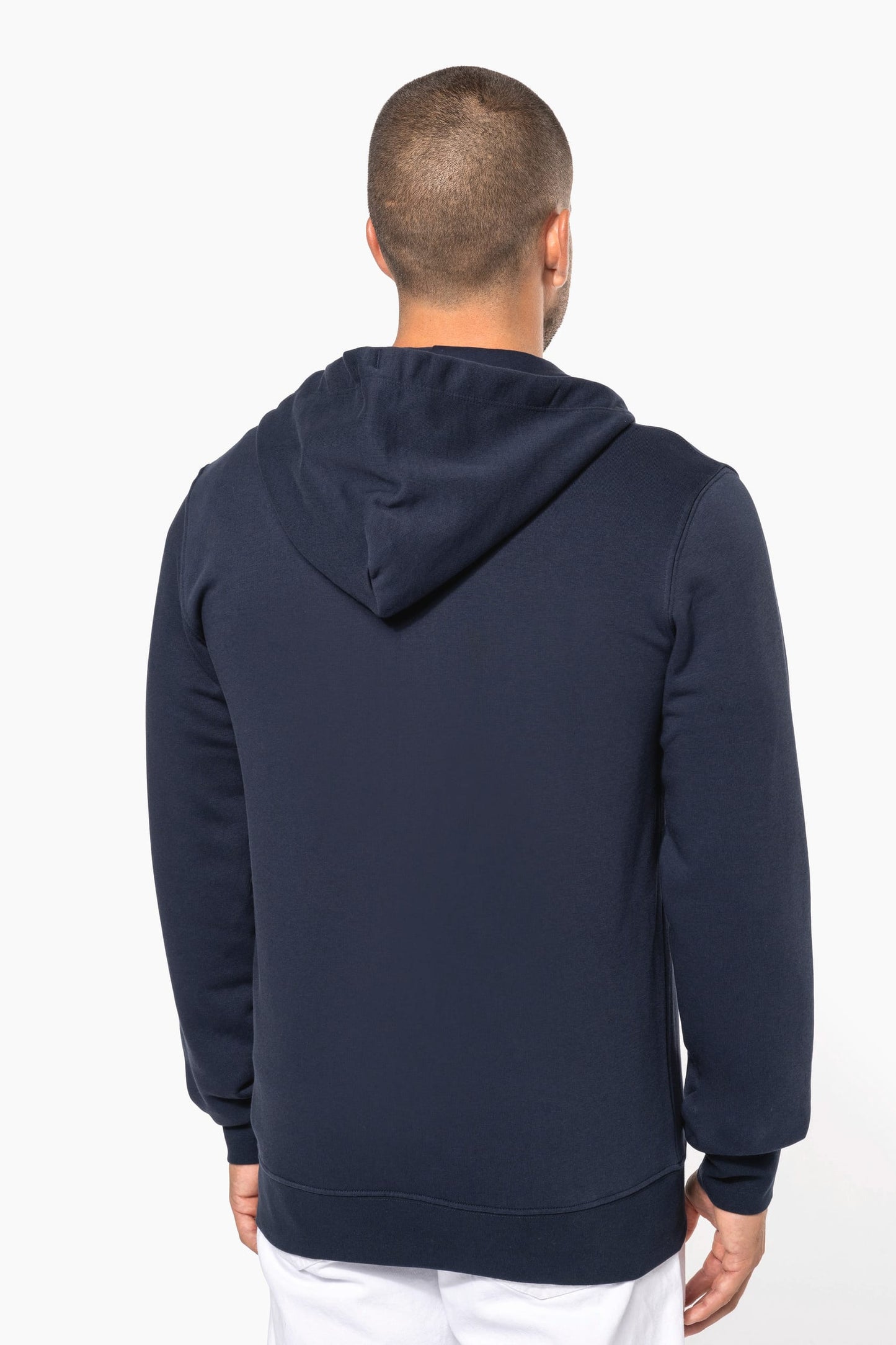 K4030C - Felpa eco-sostenibile uomo con cappuccio e zip