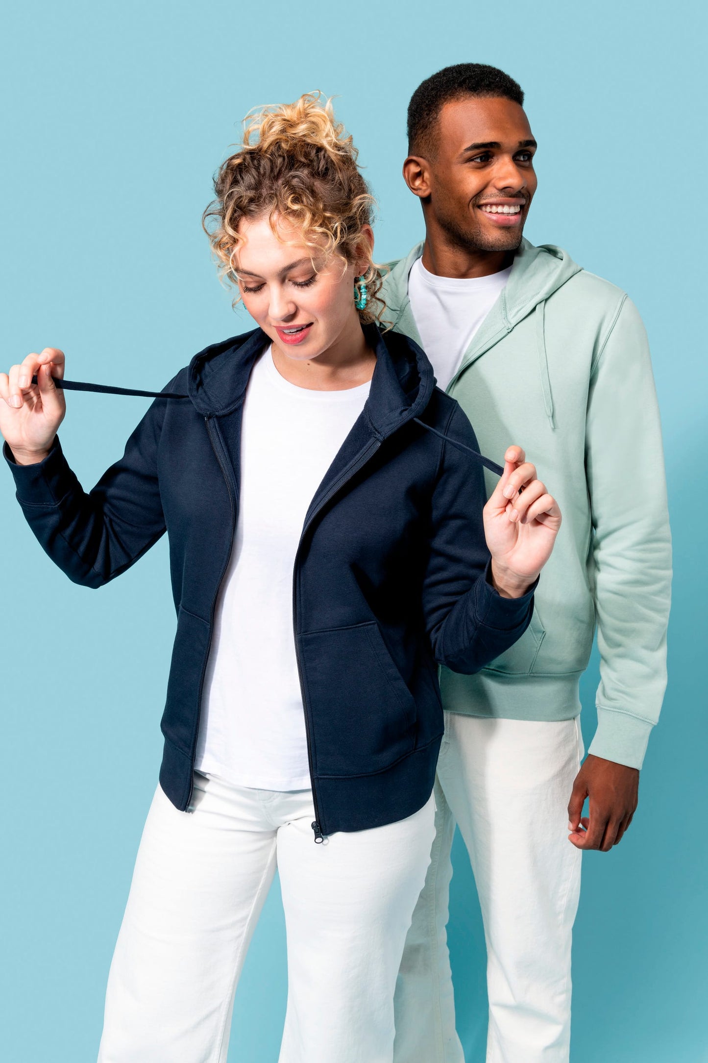 K4031C - Felpa eco-sostenibile donna con cappuccio e zip