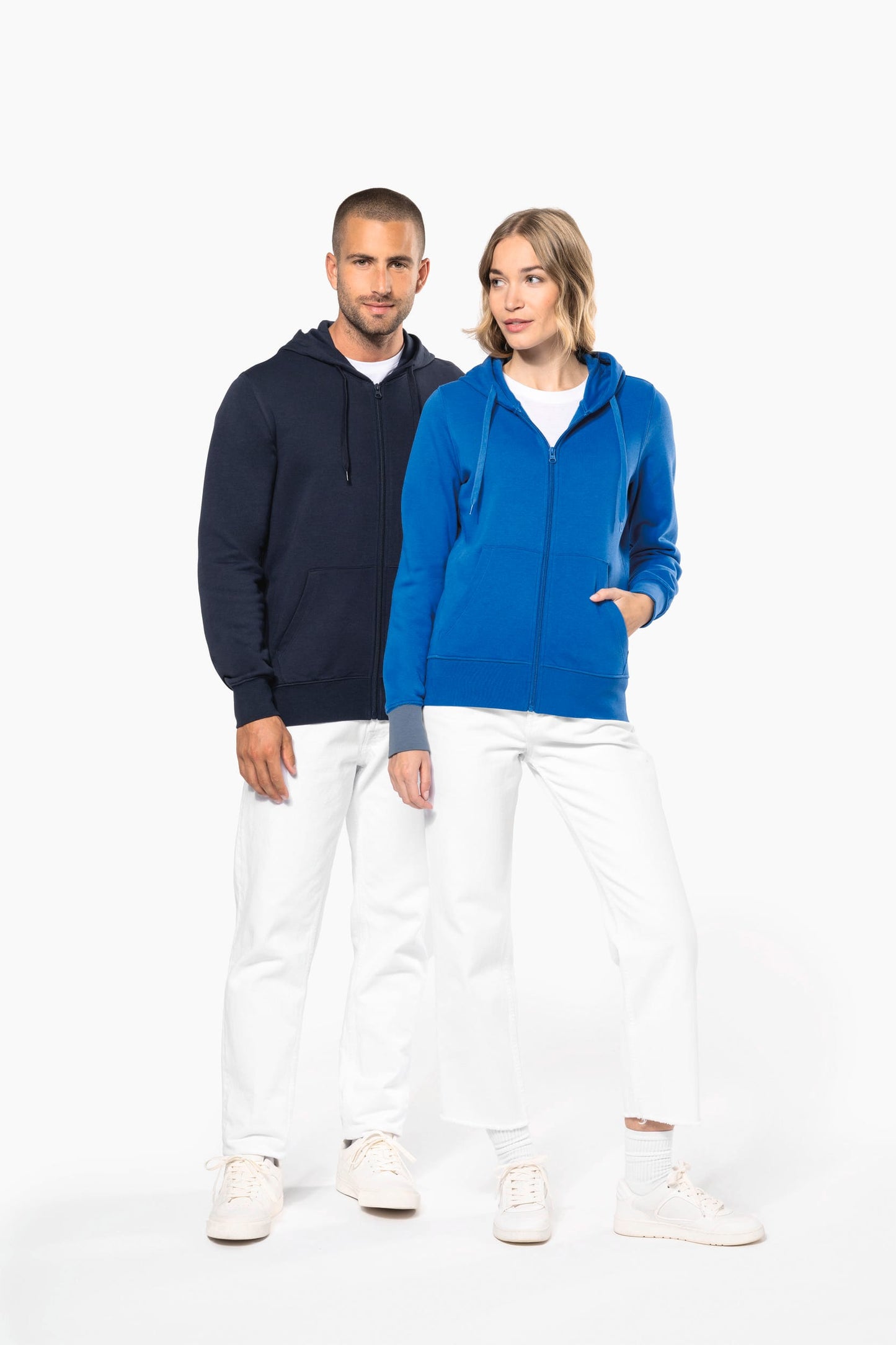 K4030CX - Felpa eco-sostenibile uomo con cappuccio e zip