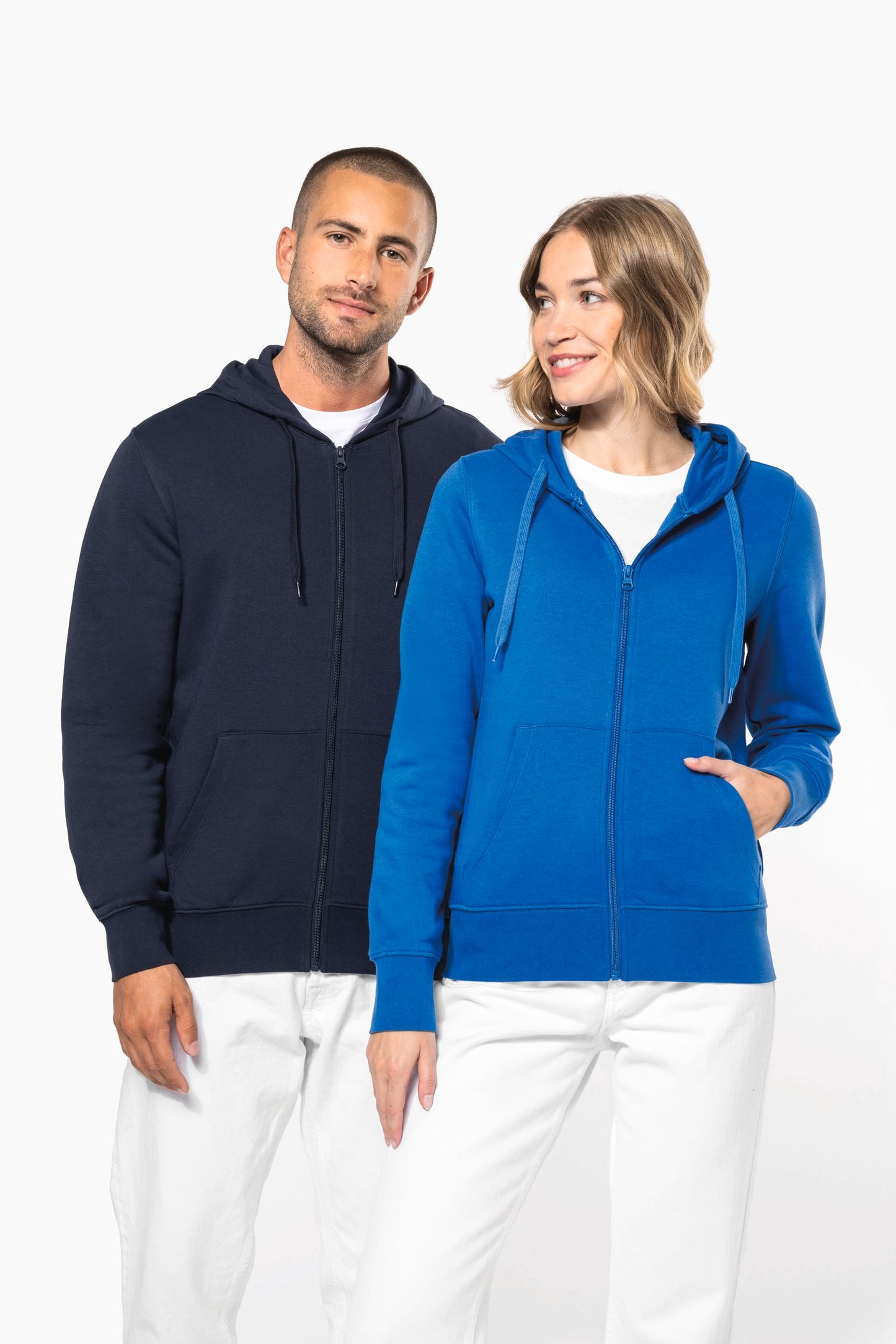 K4030 - Felpa eco-sostenibile uomo con cappuccio e zip