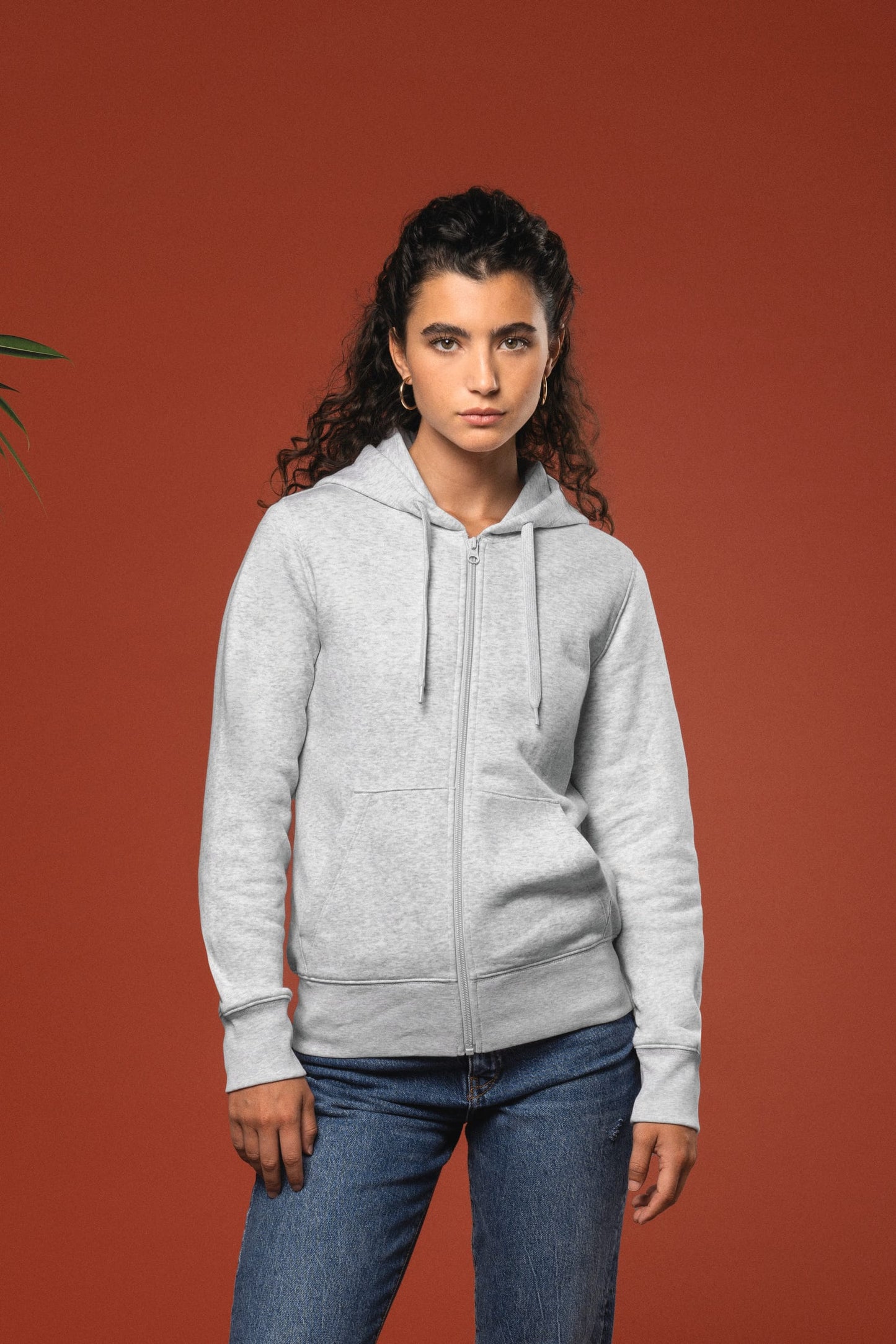 K4031 - Felpa eco-sostenibile donna con cappuccio e zip