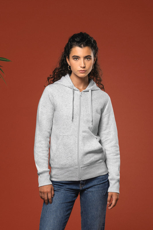 K4031 - Felpa eco-sostenibile donna con cappuccio e zip