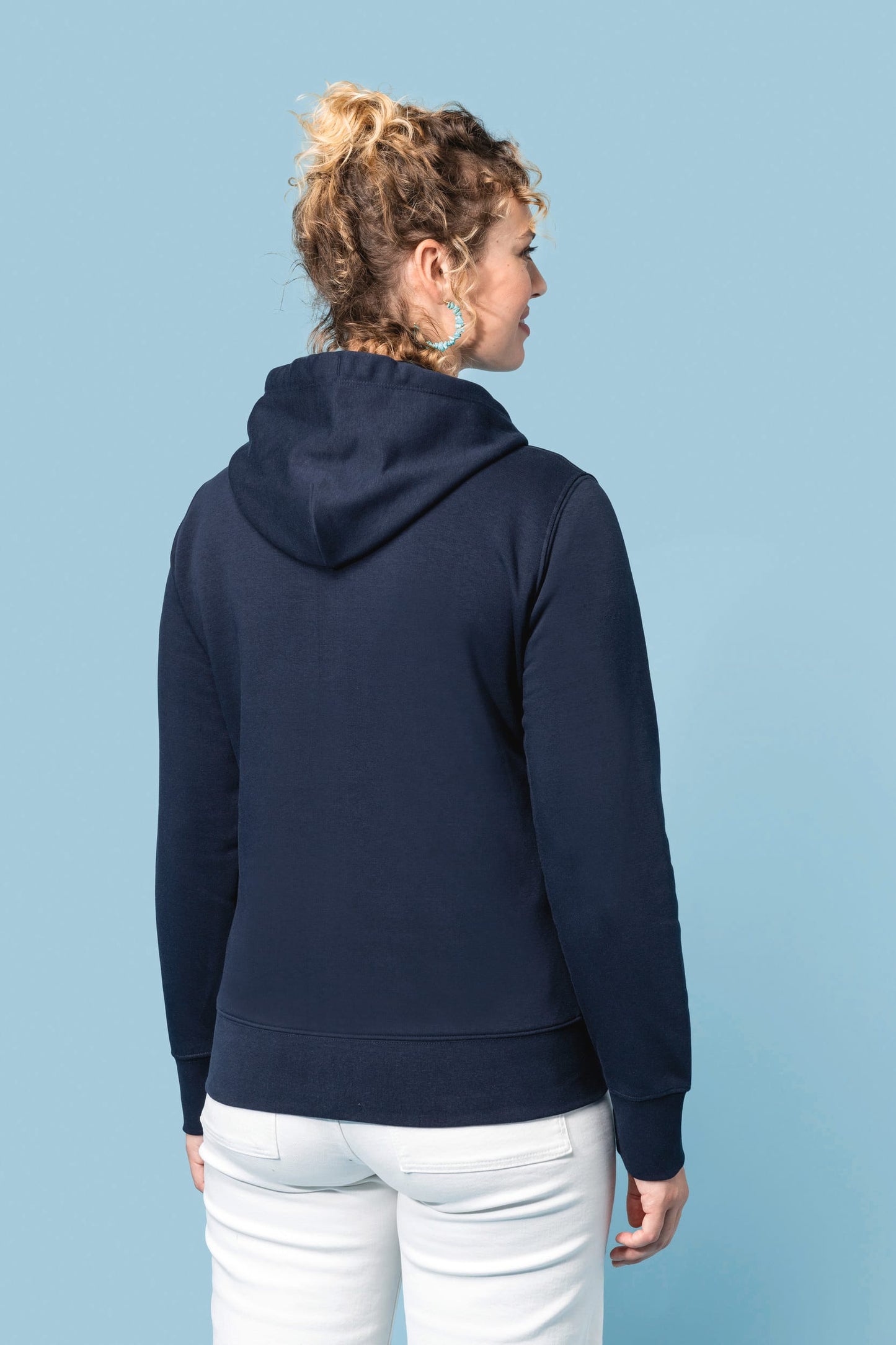 K4031C - Felpa eco-sostenibile donna con cappuccio e zip