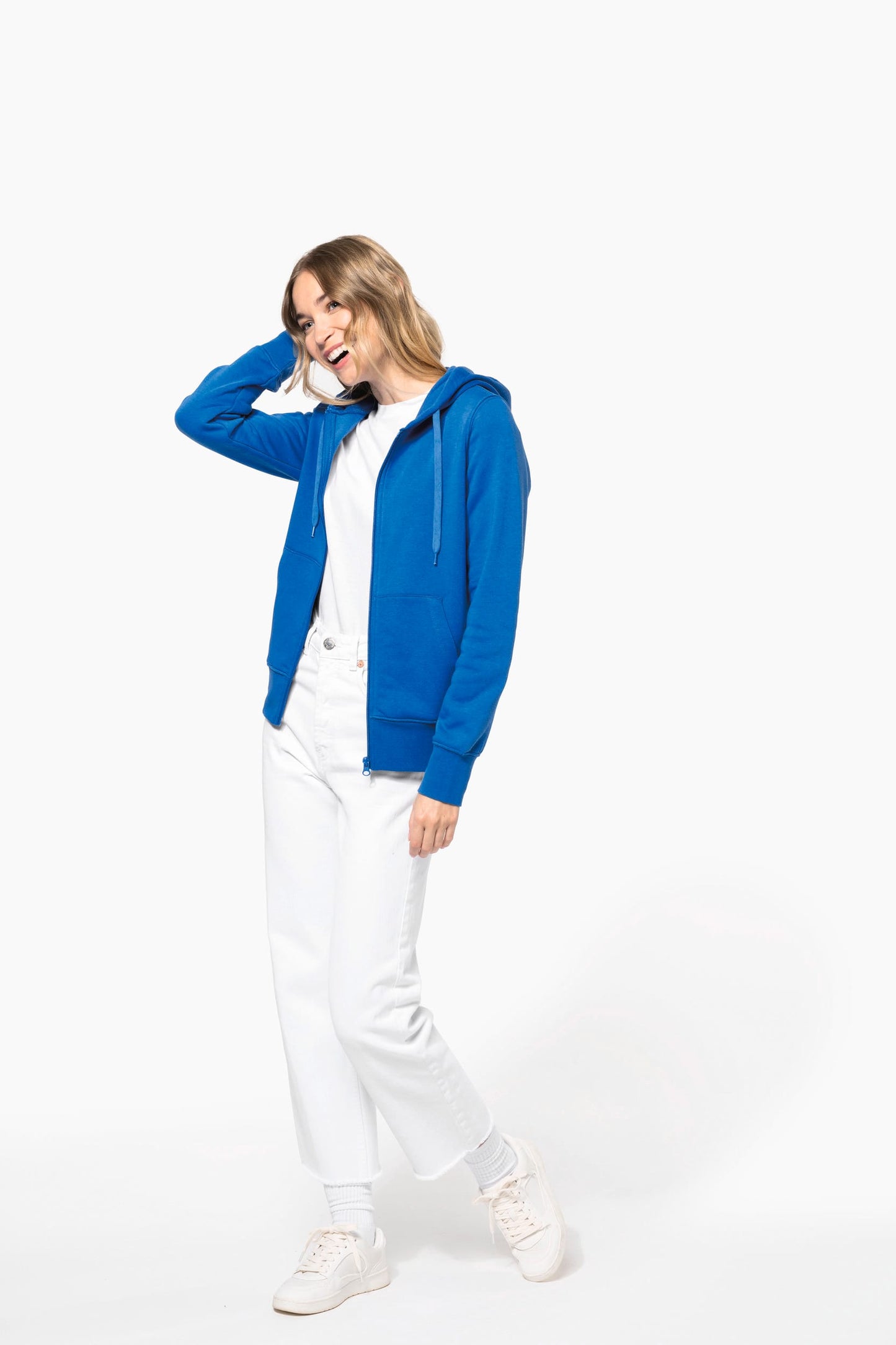 K4031C - Felpa eco-sostenibile donna con cappuccio e zip
