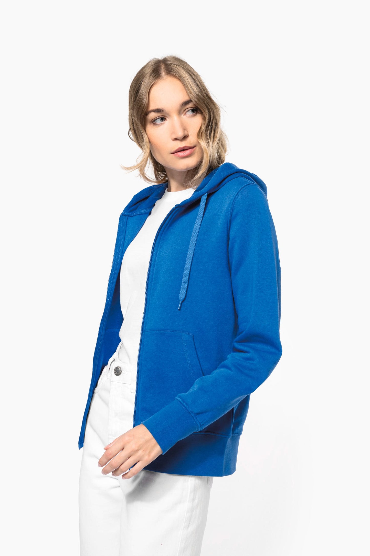 K4031 - Felpa eco-sostenibile donna con cappuccio e zip