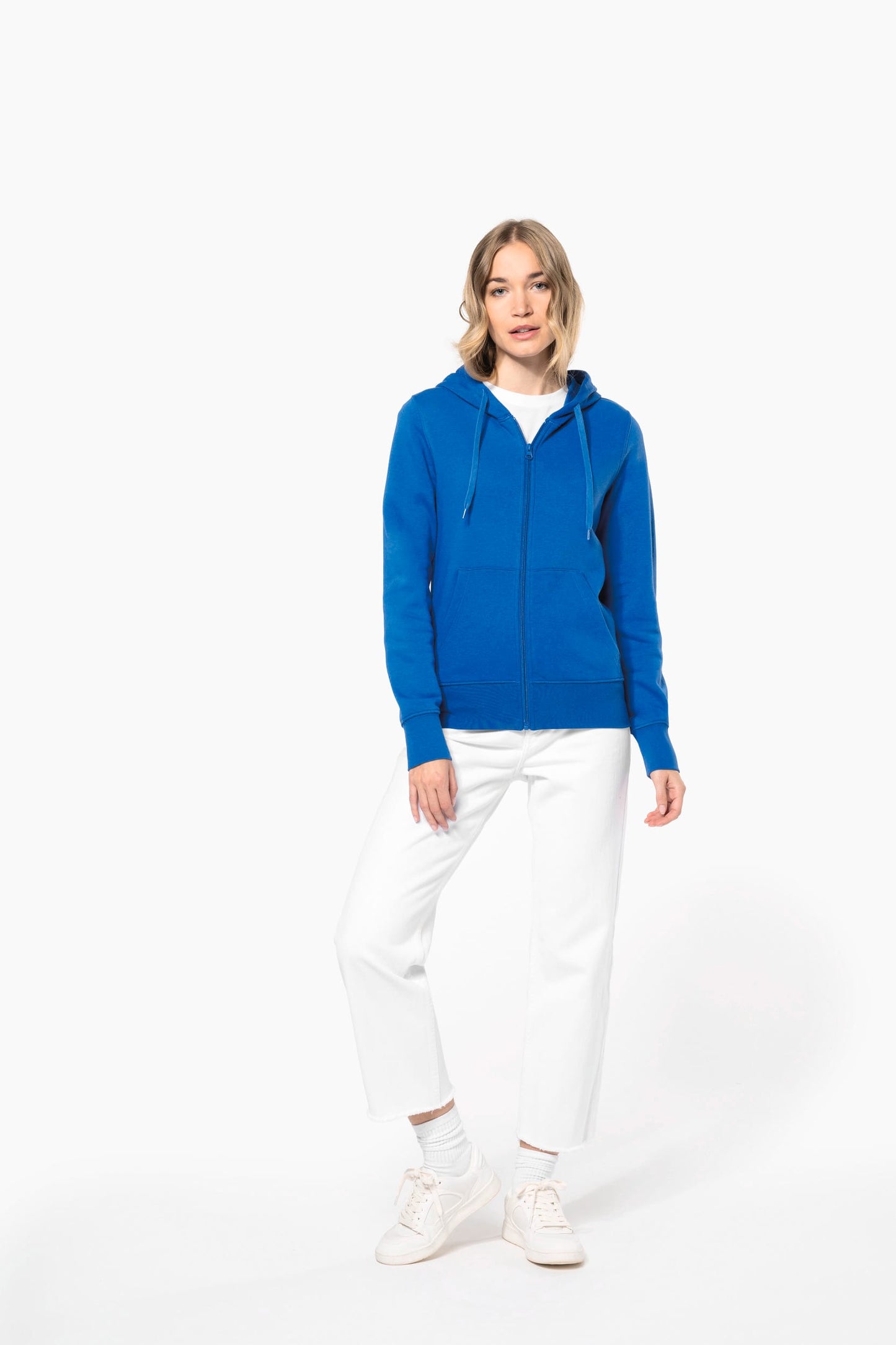 K4031C - Felpa eco-sostenibile donna con cappuccio e zip