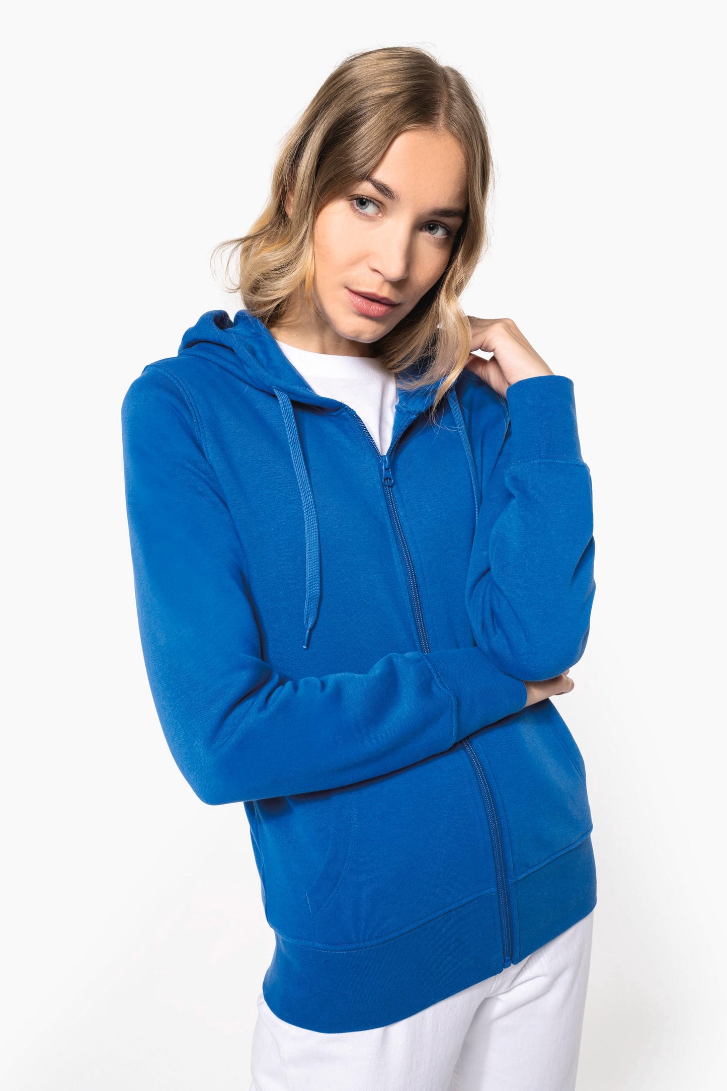 K4031 - Felpa eco-sostenibile donna con cappuccio e zip