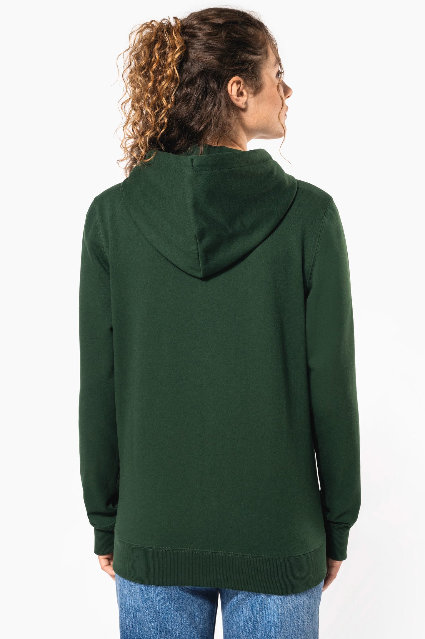 K4042A - Felpa in tessuto riciclato con zip e cappuccio unisex