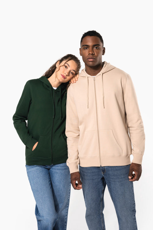 K4042 - Felpa in tessuto riciclato con zip e cappuccio unisex