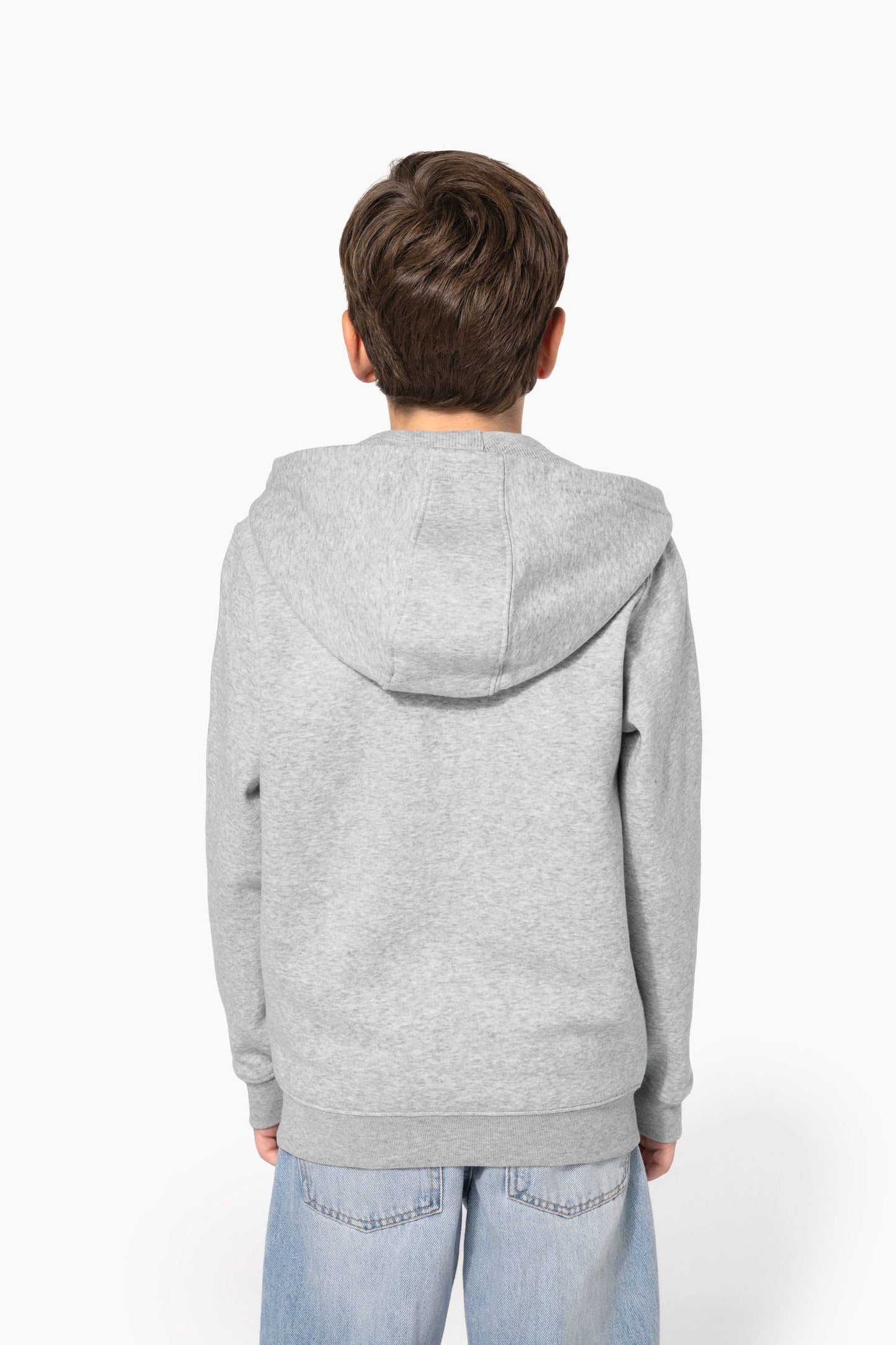 K4045 - Felpa in materiale riciclato con zip e cappuccio bambino