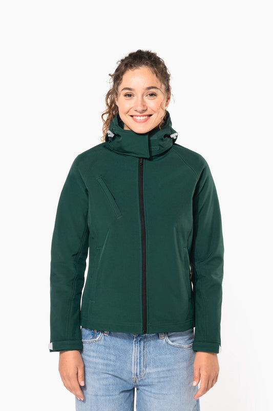 K414 - Giacca Softshell con cappuccio staccabile donna