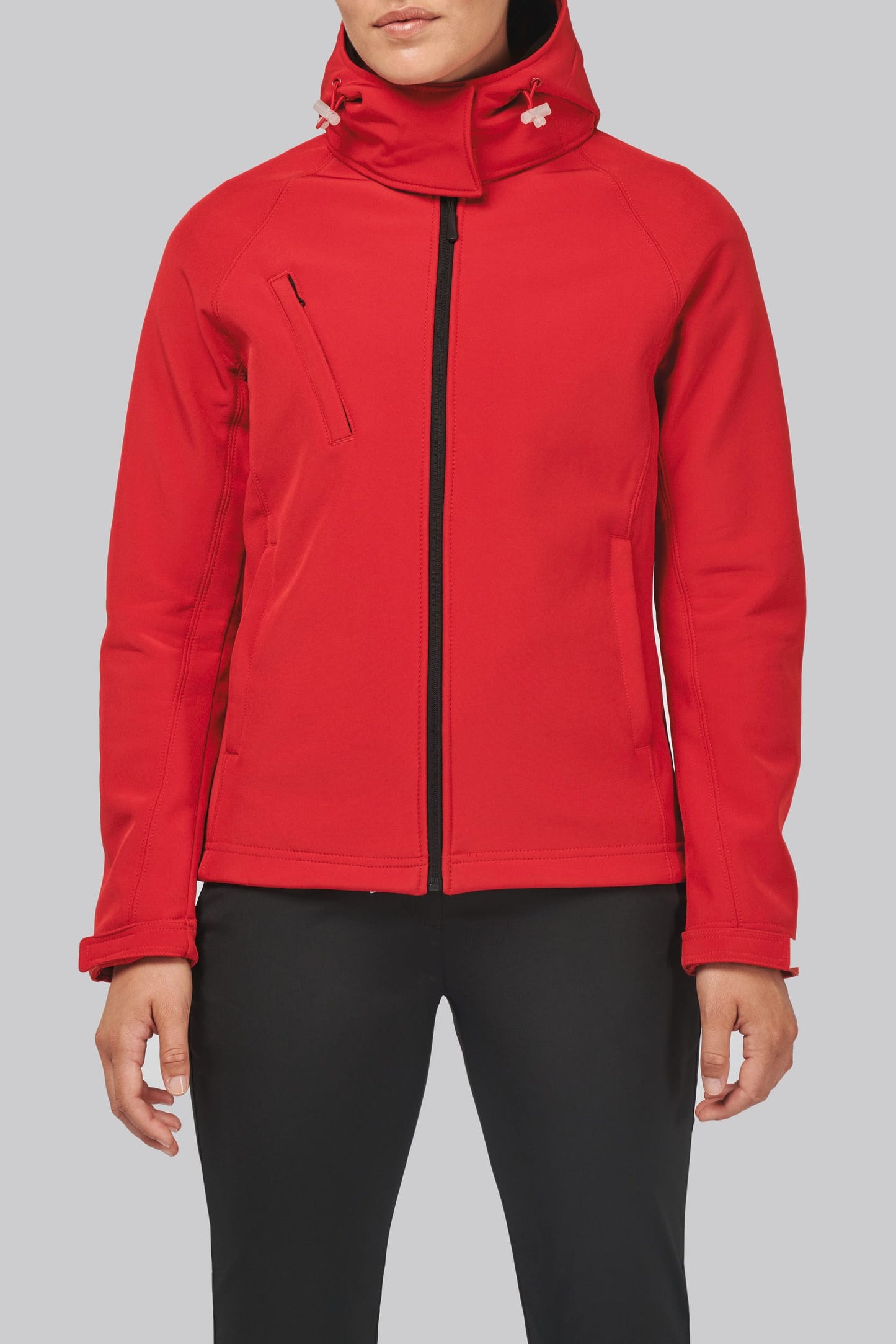 K414 - Giacca Softshell con cappuccio staccabile donna