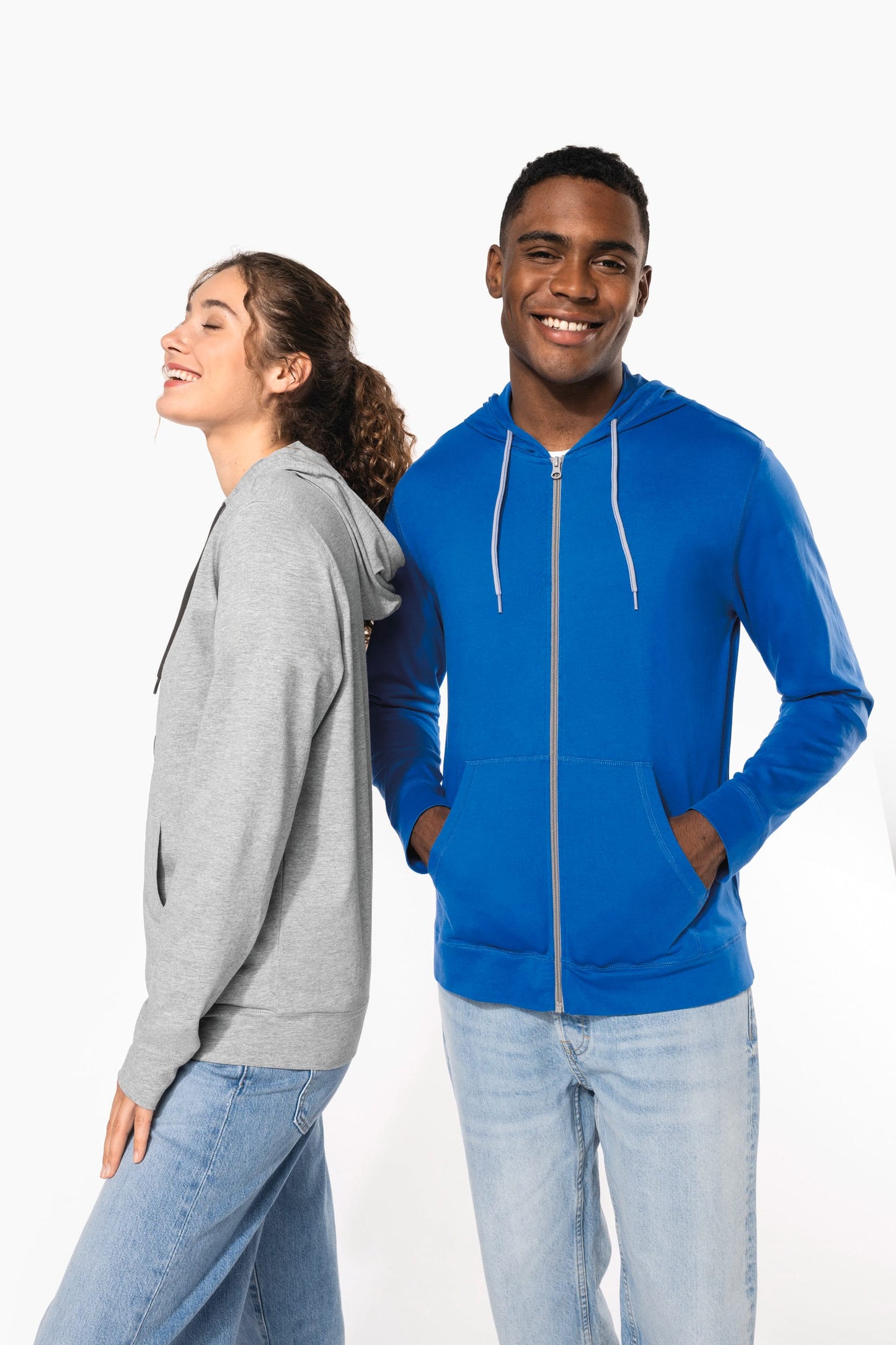 K438 - Felpa leggera in cotone con cappuccio