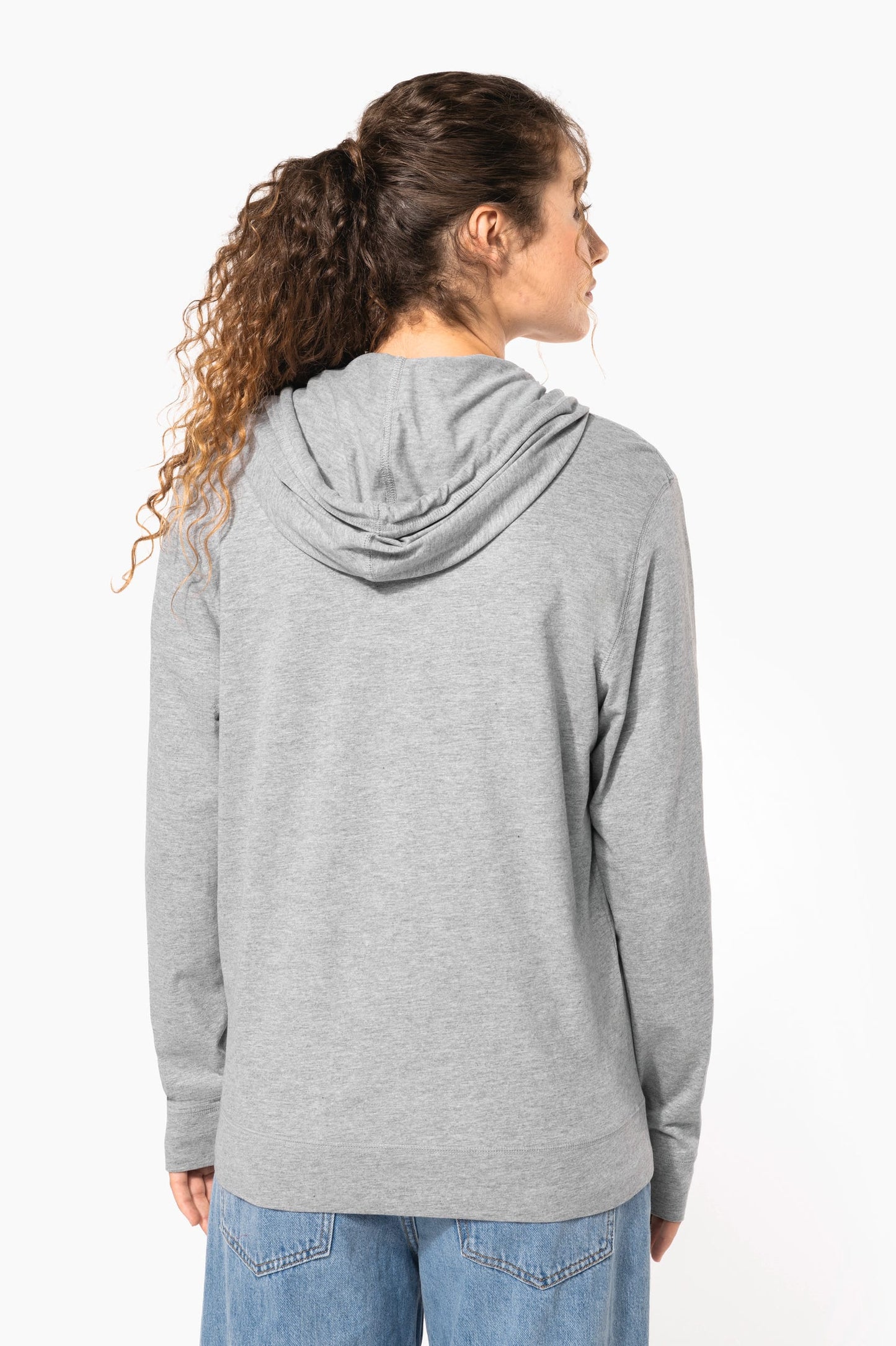 K438 - Felpa leggera in cotone con cappuccio