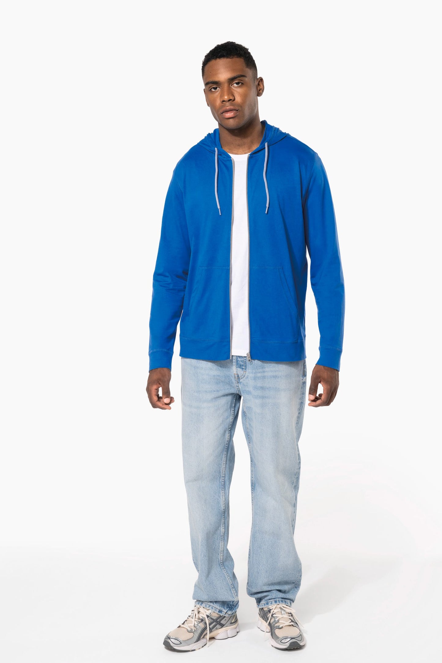 K438 - Felpa leggera in cotone con cappuccio