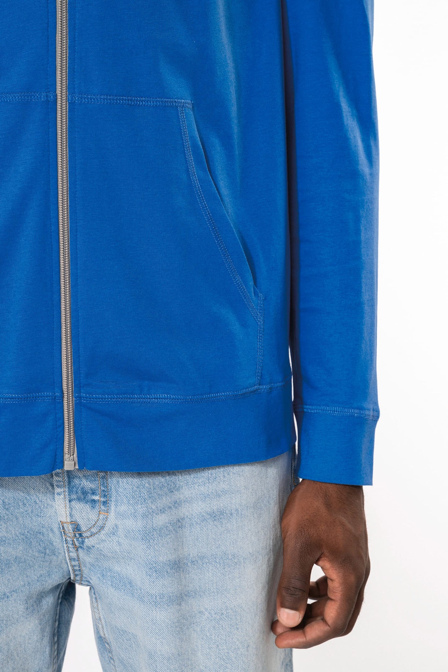 K438 - Felpa leggera in cotone con cappuccio
