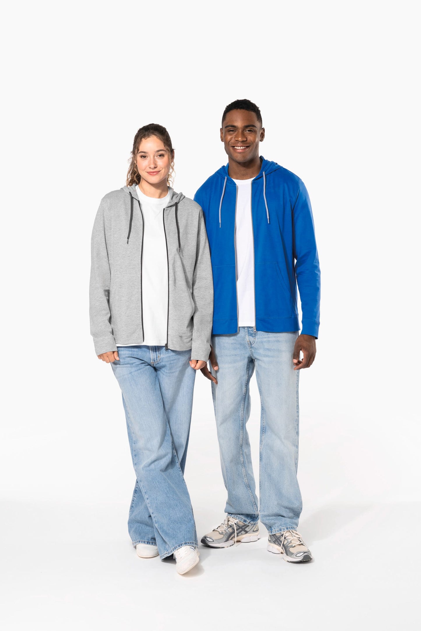 K438 - Felpa leggera in cotone con cappuccio