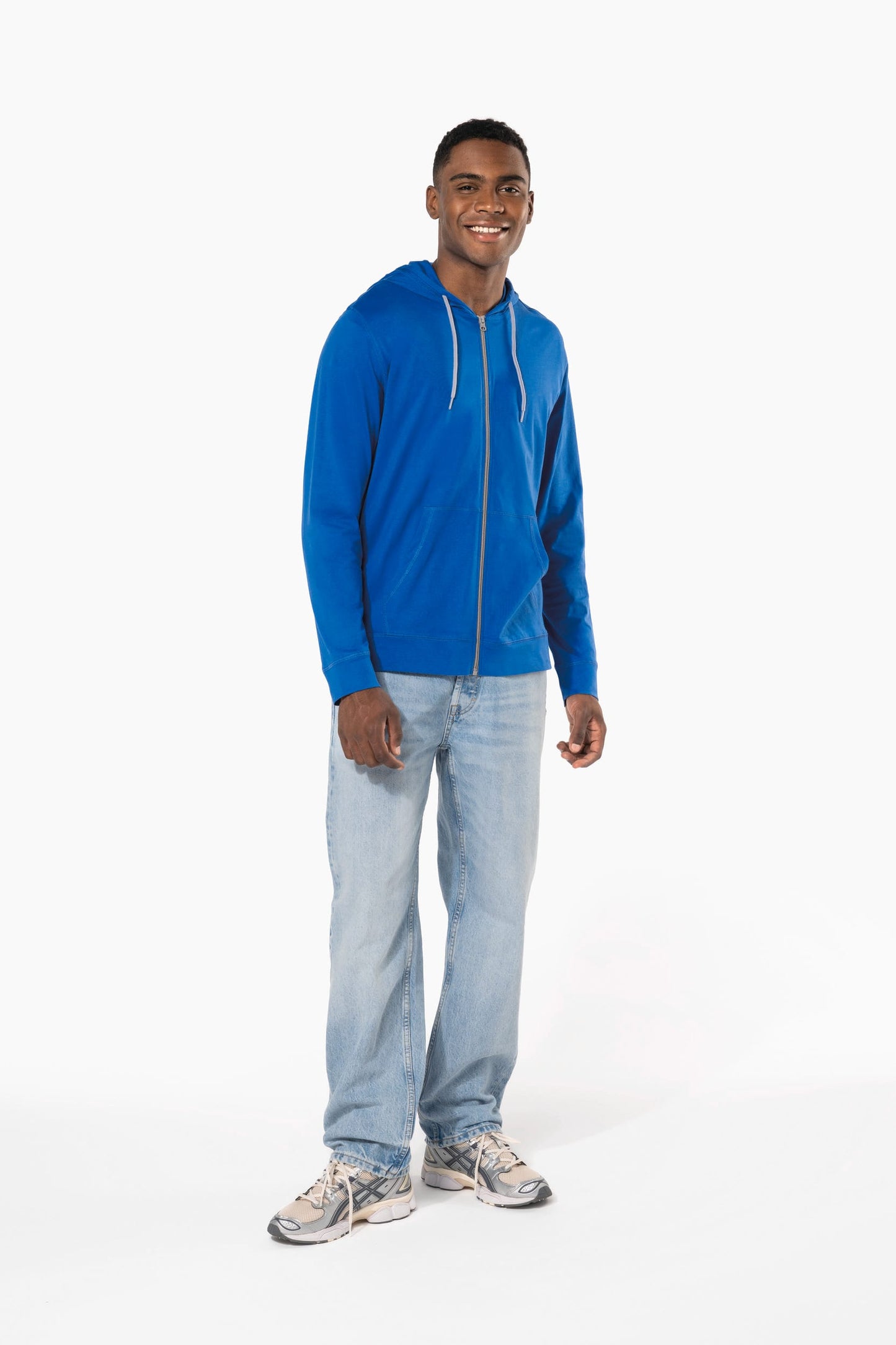 K438 - Felpa leggera in cotone con cappuccio