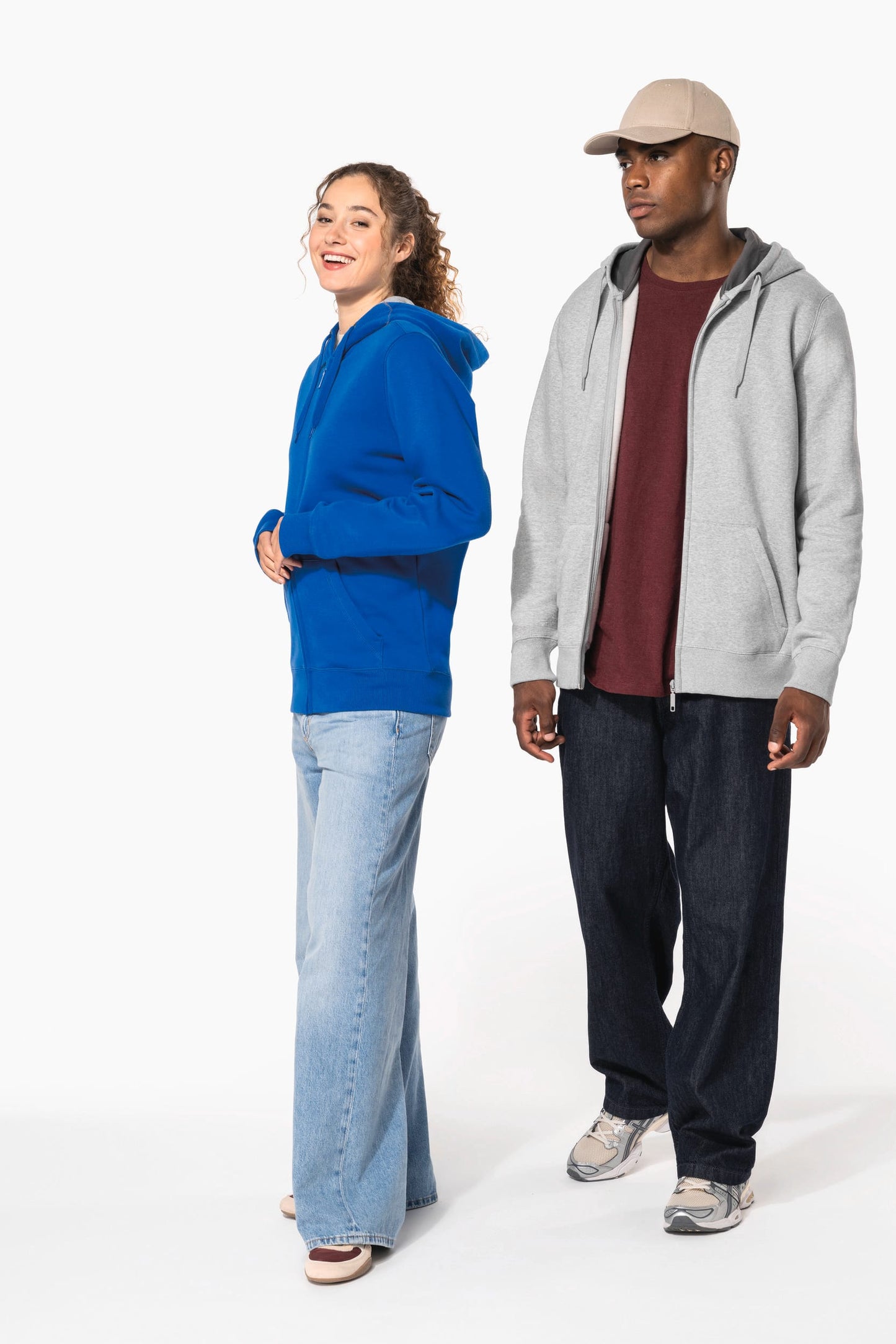 K444C - Felpa con cappuccio full zip