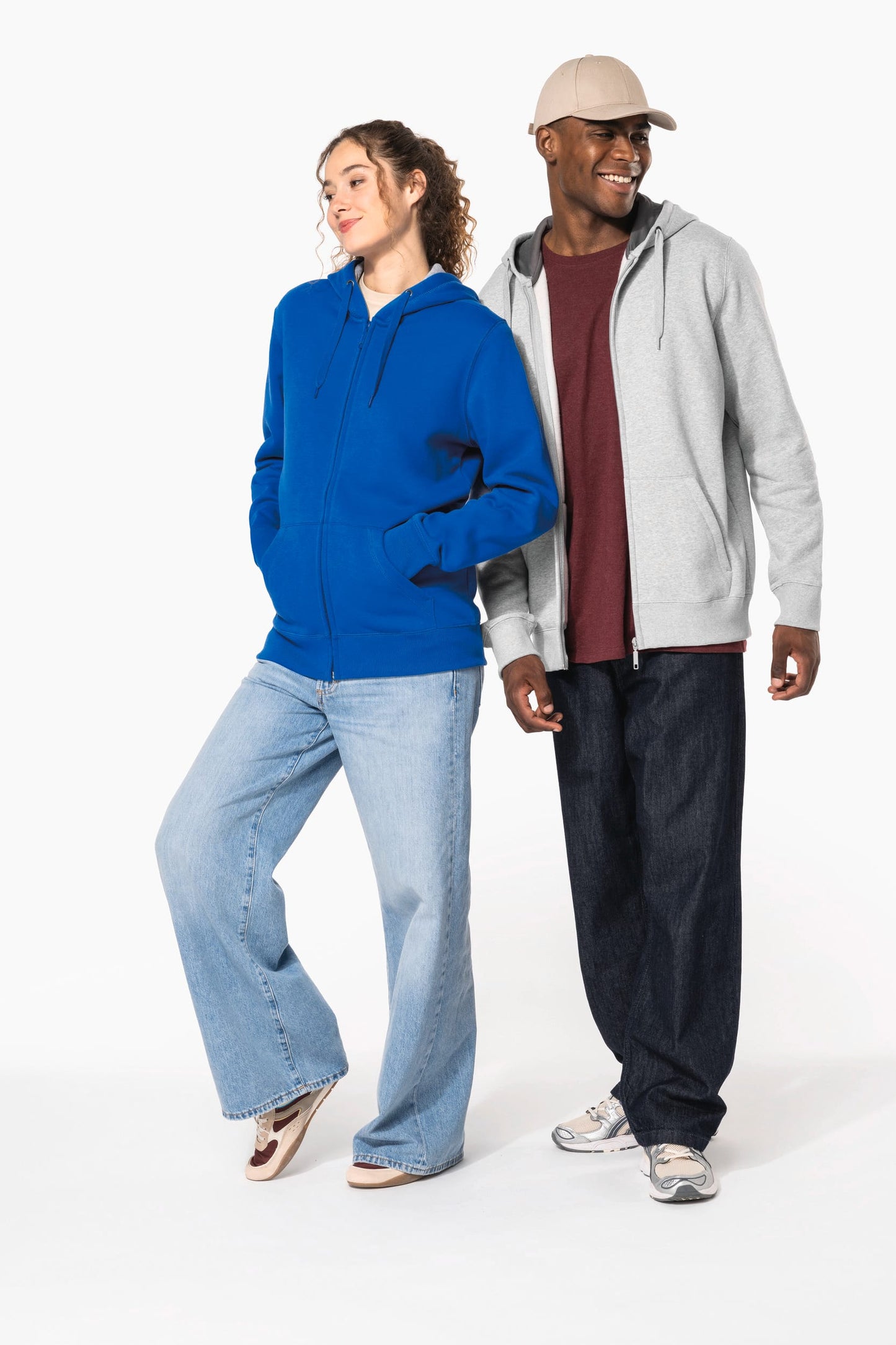 K444C - Felpa con cappuccio full zip