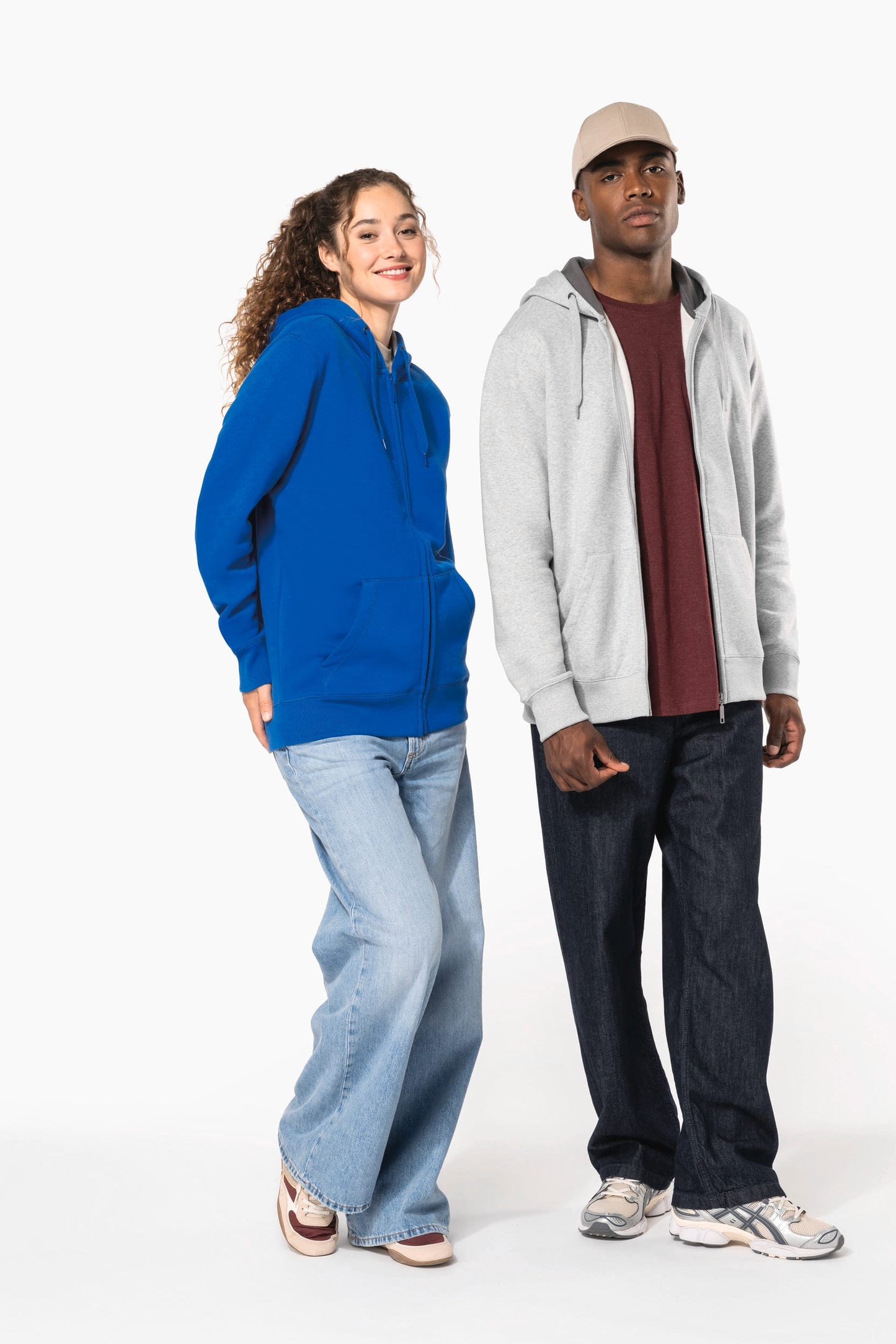 K444 - Felpa con cappuccio full zip
