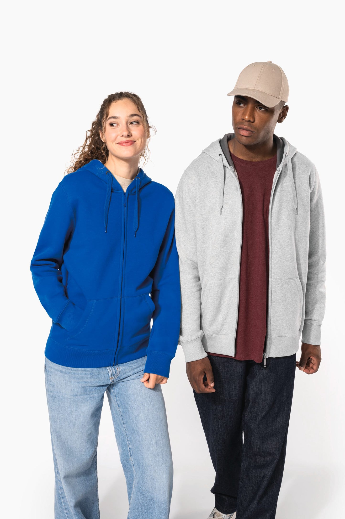 K444C - Felpa con cappuccio full zip