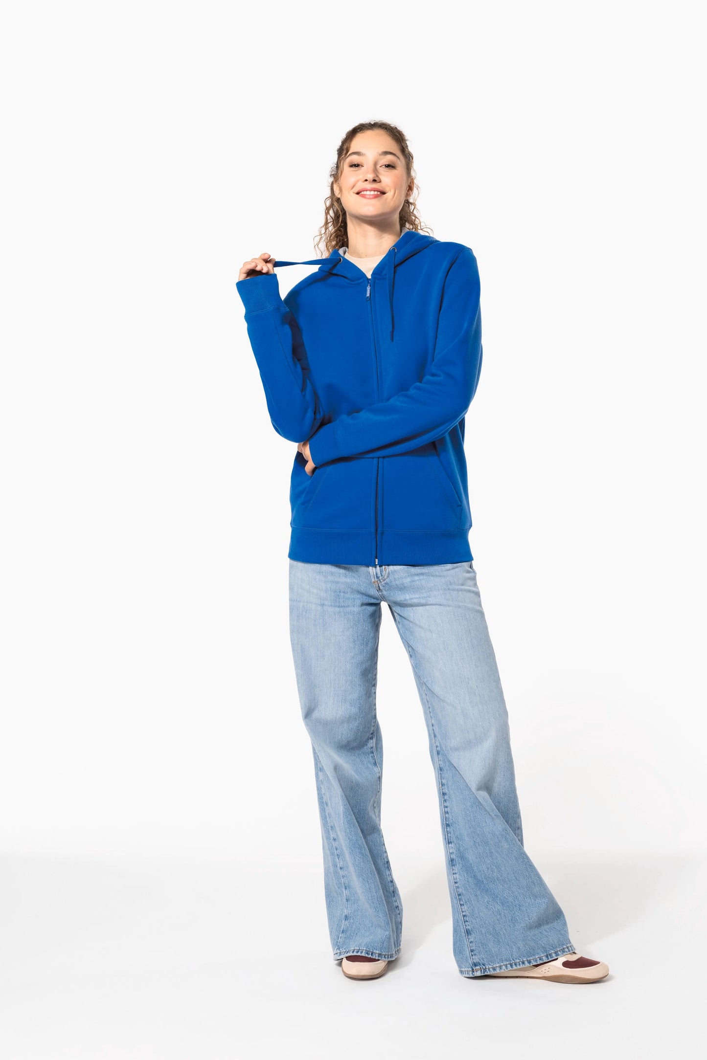 K444 - Felpa con cappuccio full zip