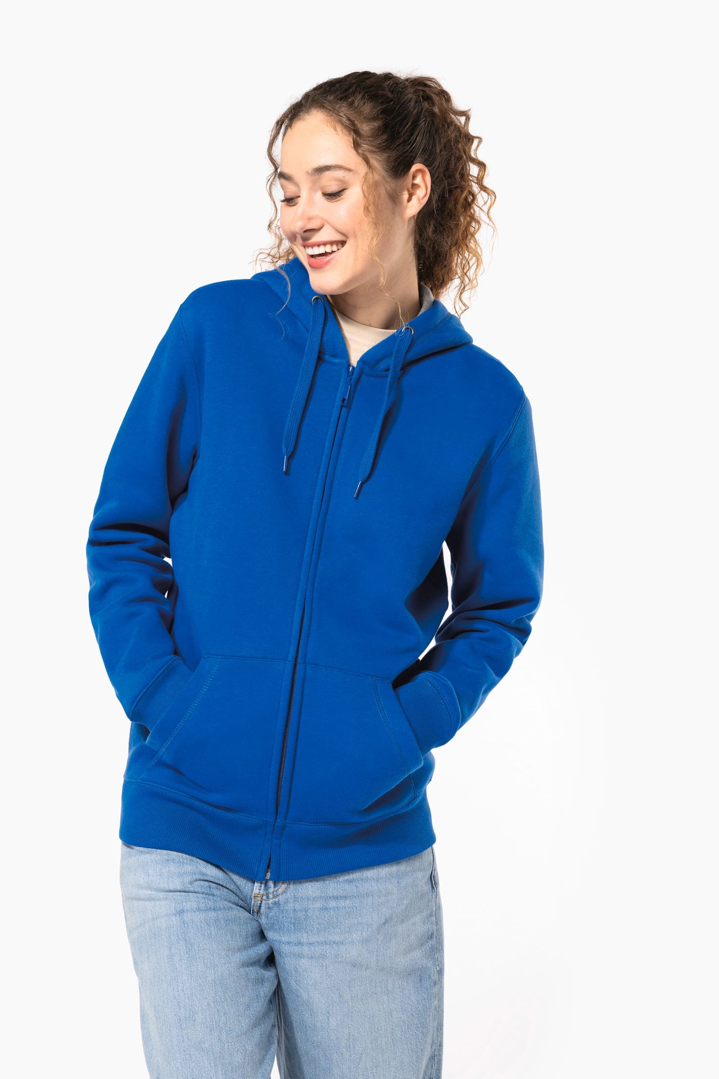 K444C - Felpa con cappuccio full zip