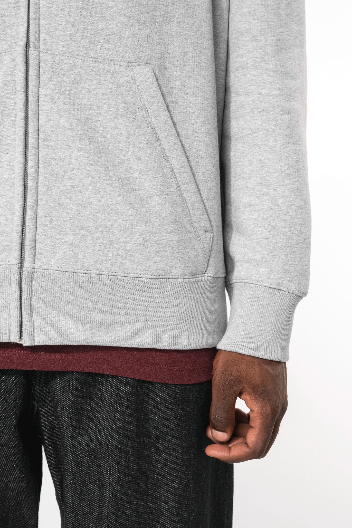 K444C - Felpa con cappuccio full zip