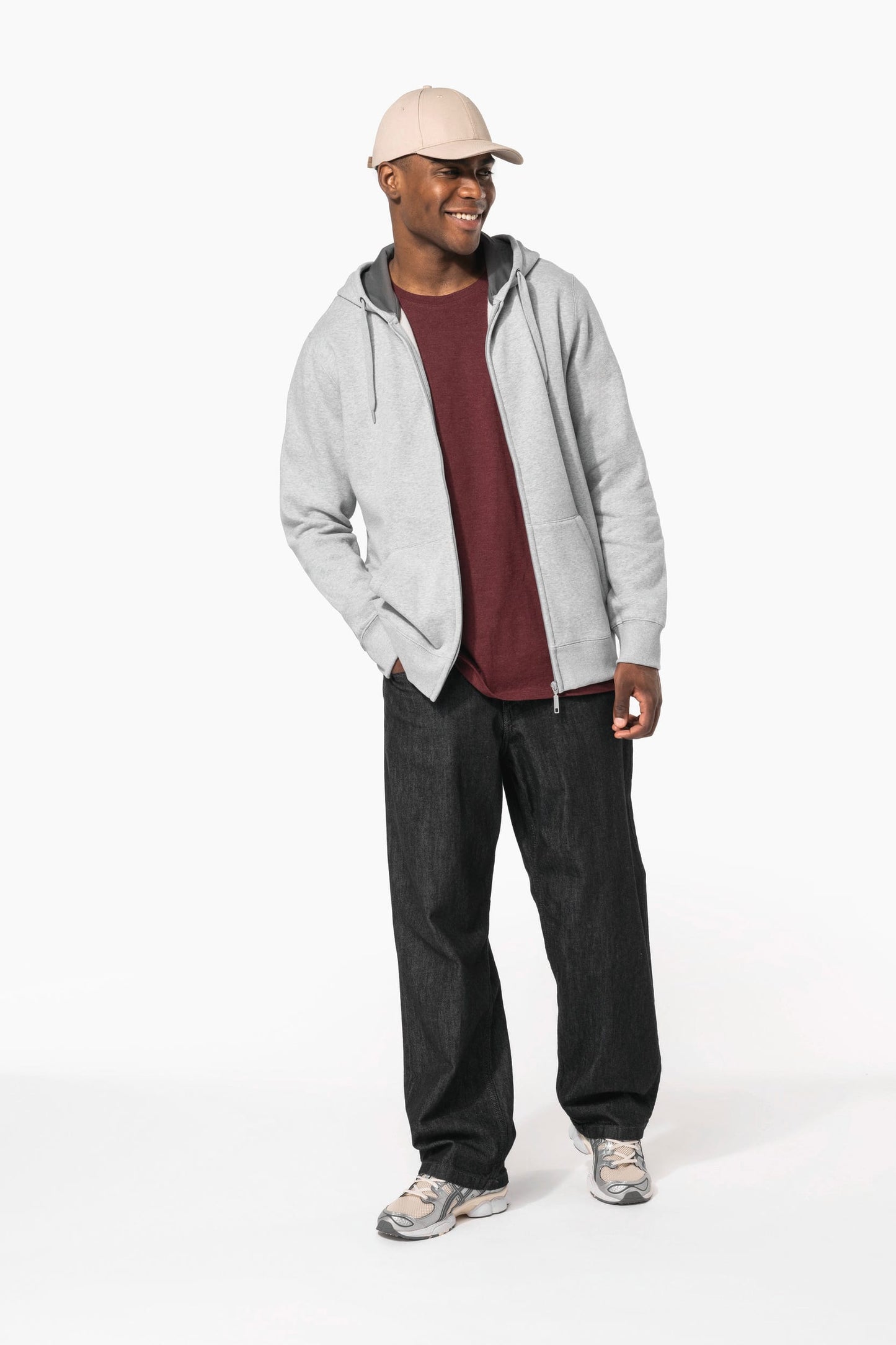 K444 - Felpa con cappuccio full zip
