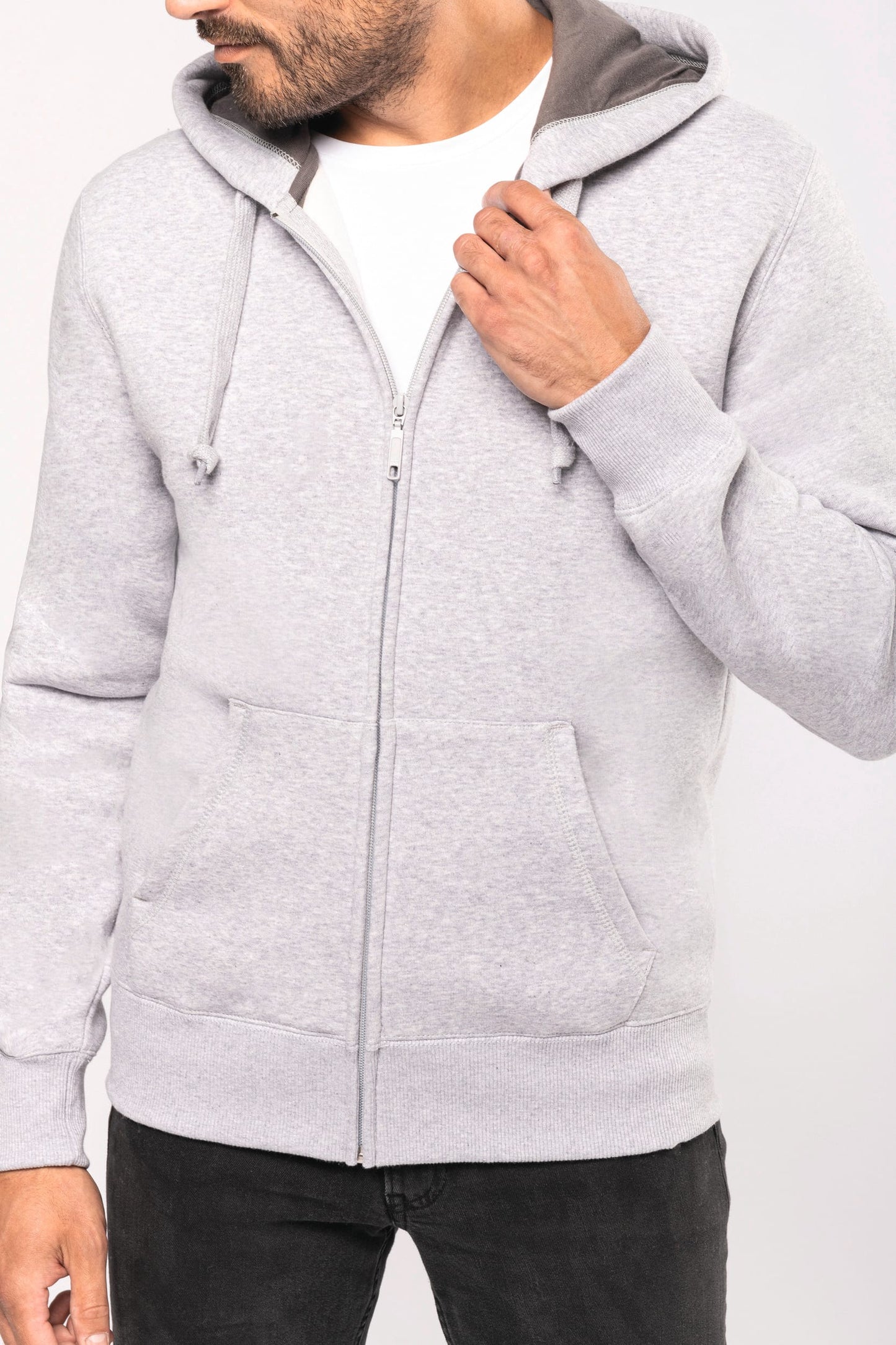 K444 - Felpa con cappuccio full zip