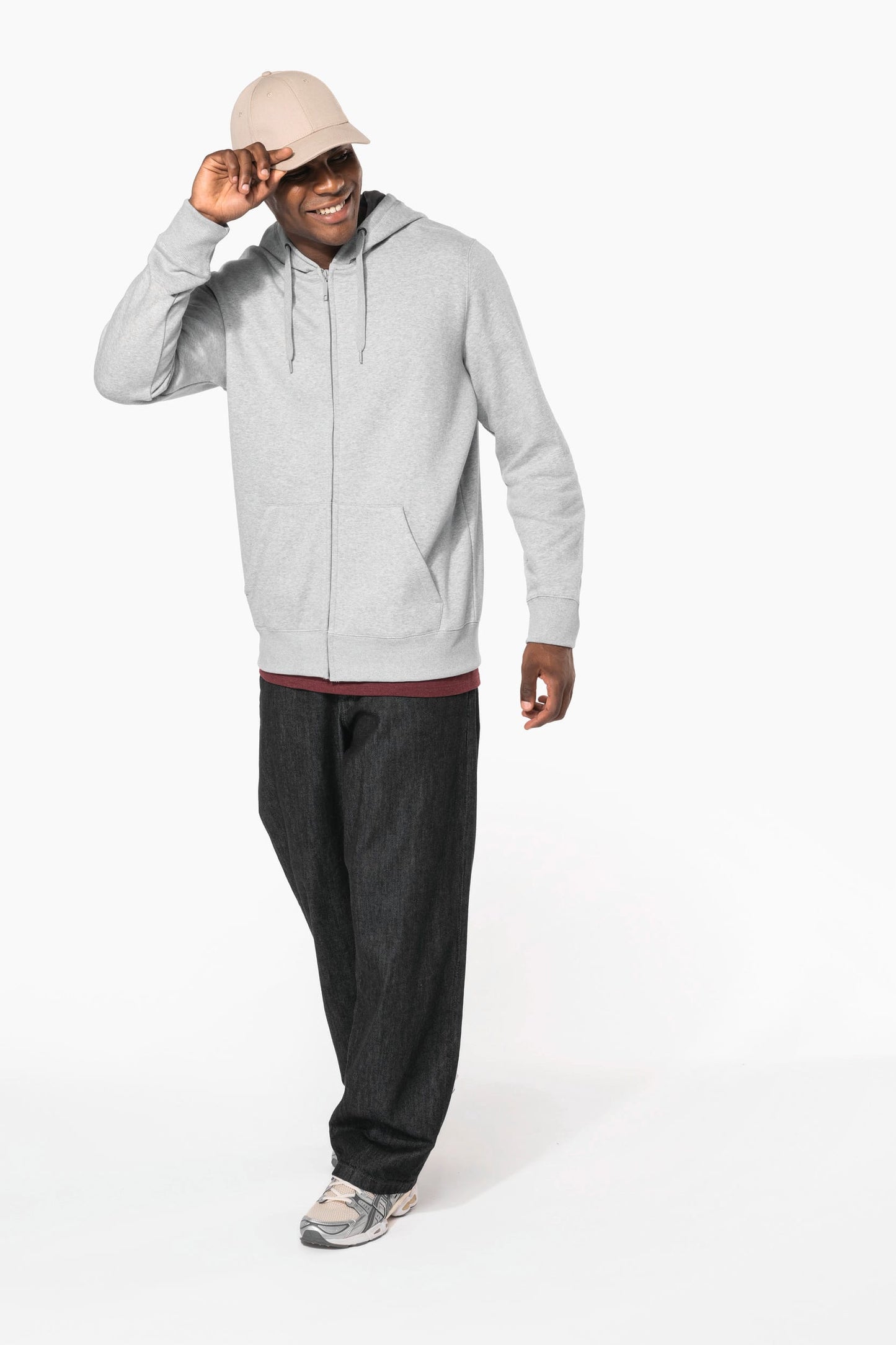 K444 - Felpa con cappuccio full zip