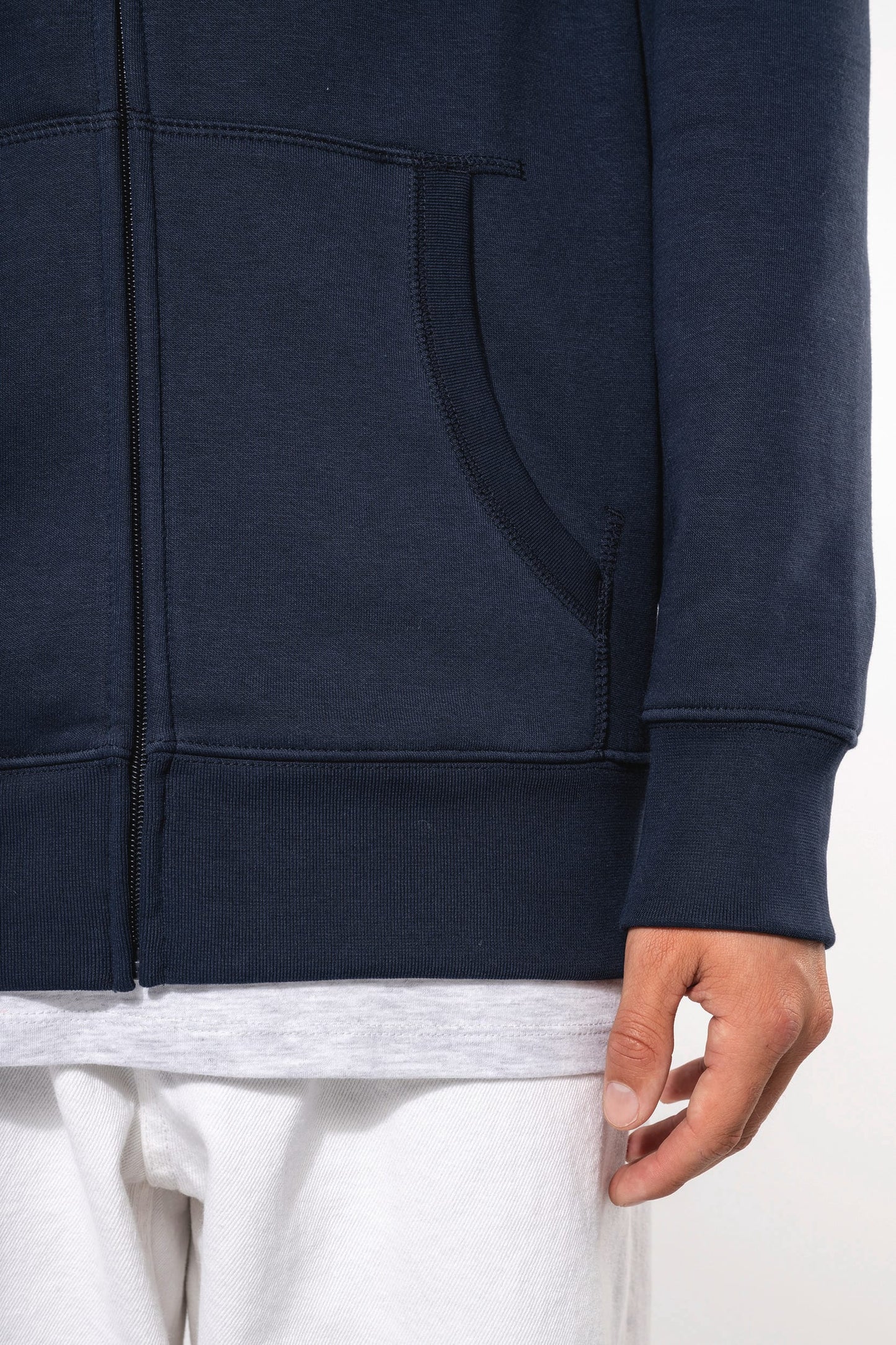 K454C - Felpa uomo con cappuccio full zip