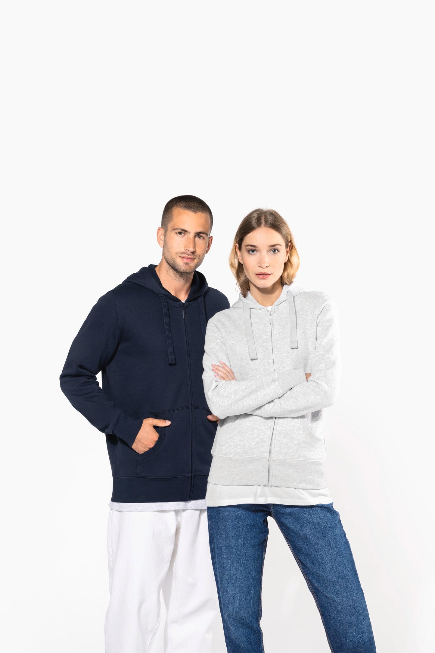 K454C - Felpa uomo con cappuccio full zip