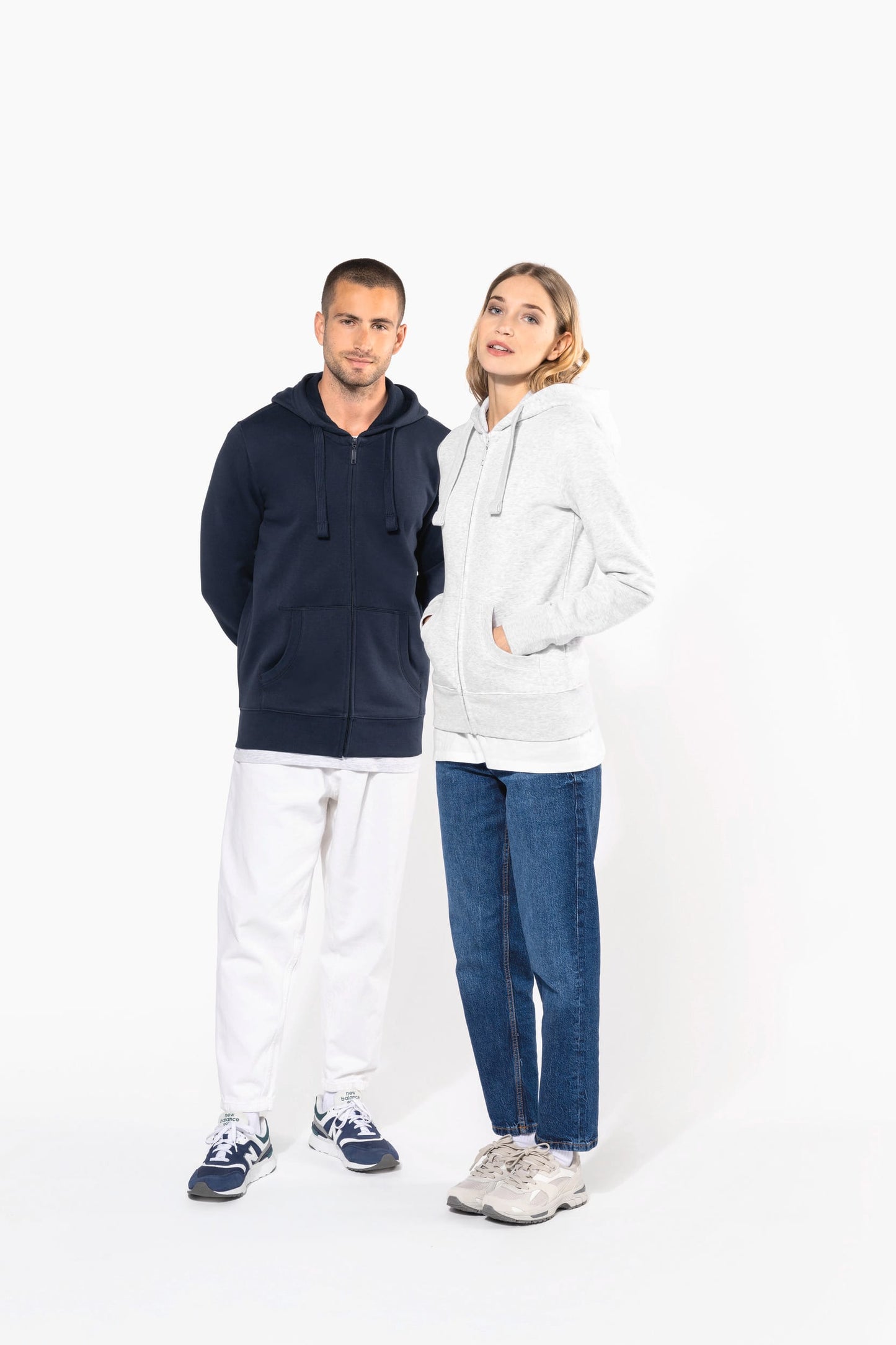 K464 - Felpa donna con cappuccio full zip